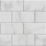 Eastern White Polished Marble Tile 3"X6" Big Beveled