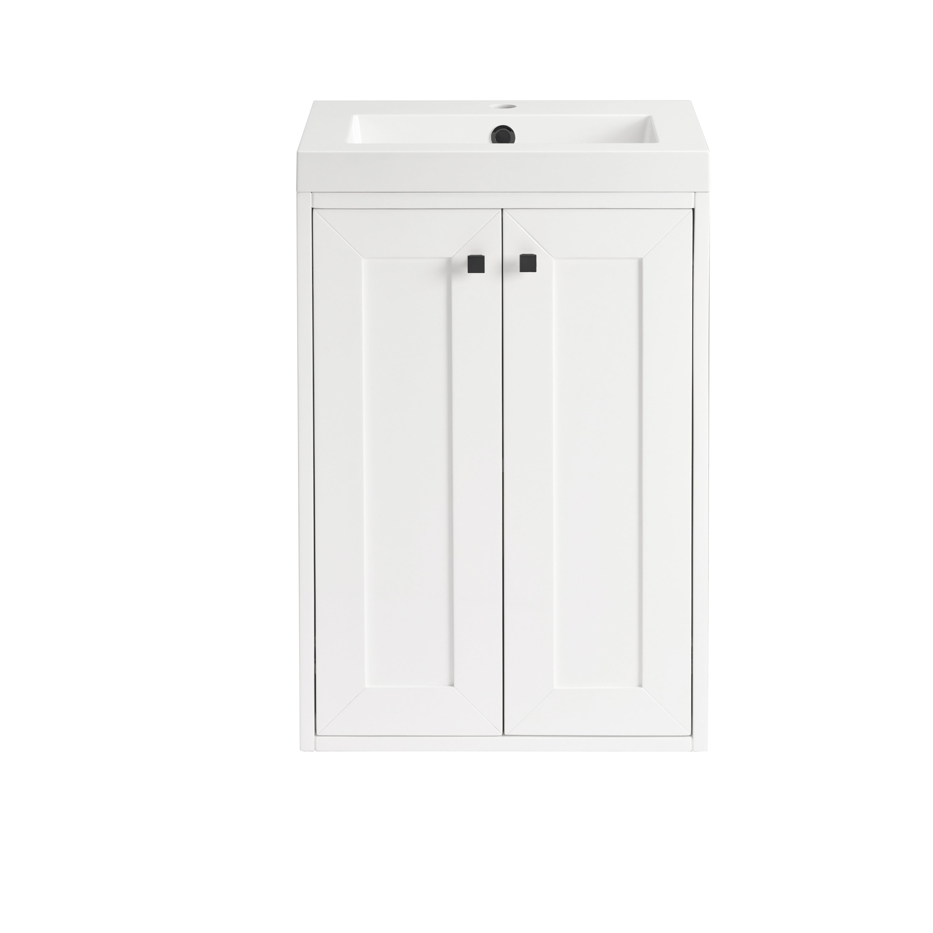 James Martin Chianti 20" Single Vanity in Glossy White with White Glossy Composite Stone Top