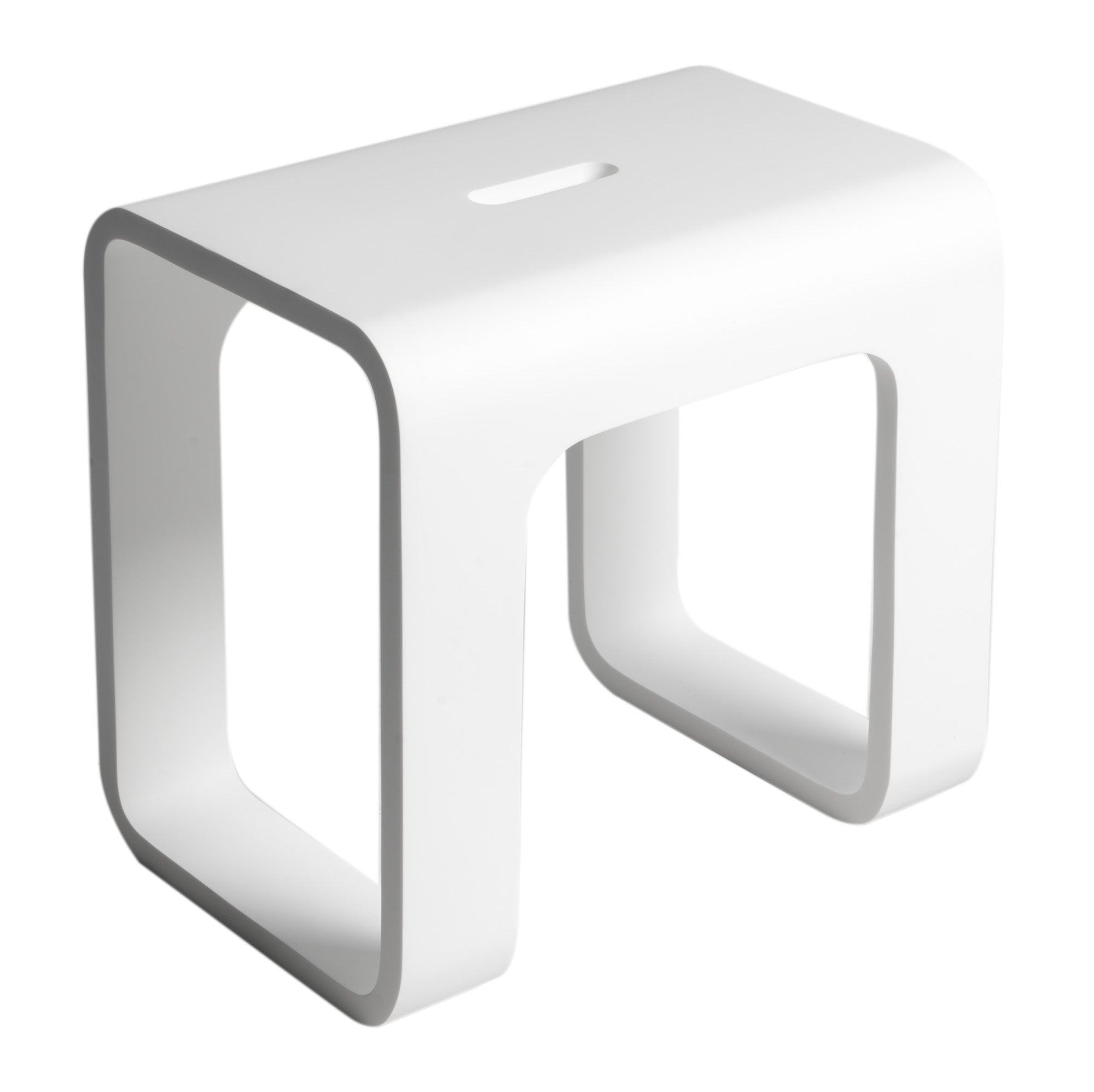 ALFI brand  ABST99 White Matte Solid Surface Resin Bathroom / Shower Stool