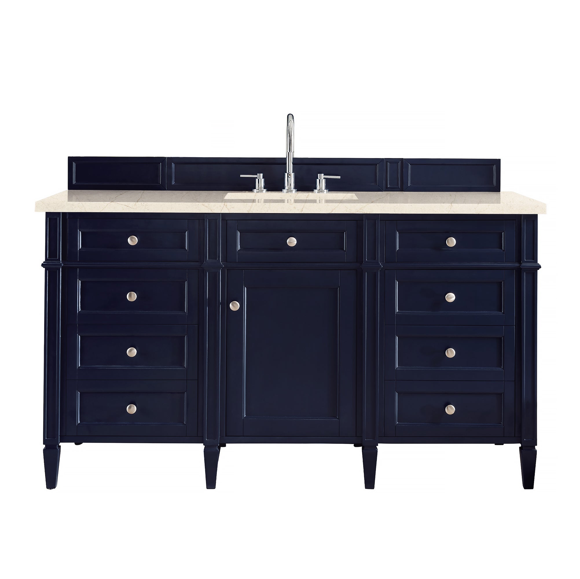 James Martin Brittany 60" Single Vanity in Victory Bleu with 3cm Countertop