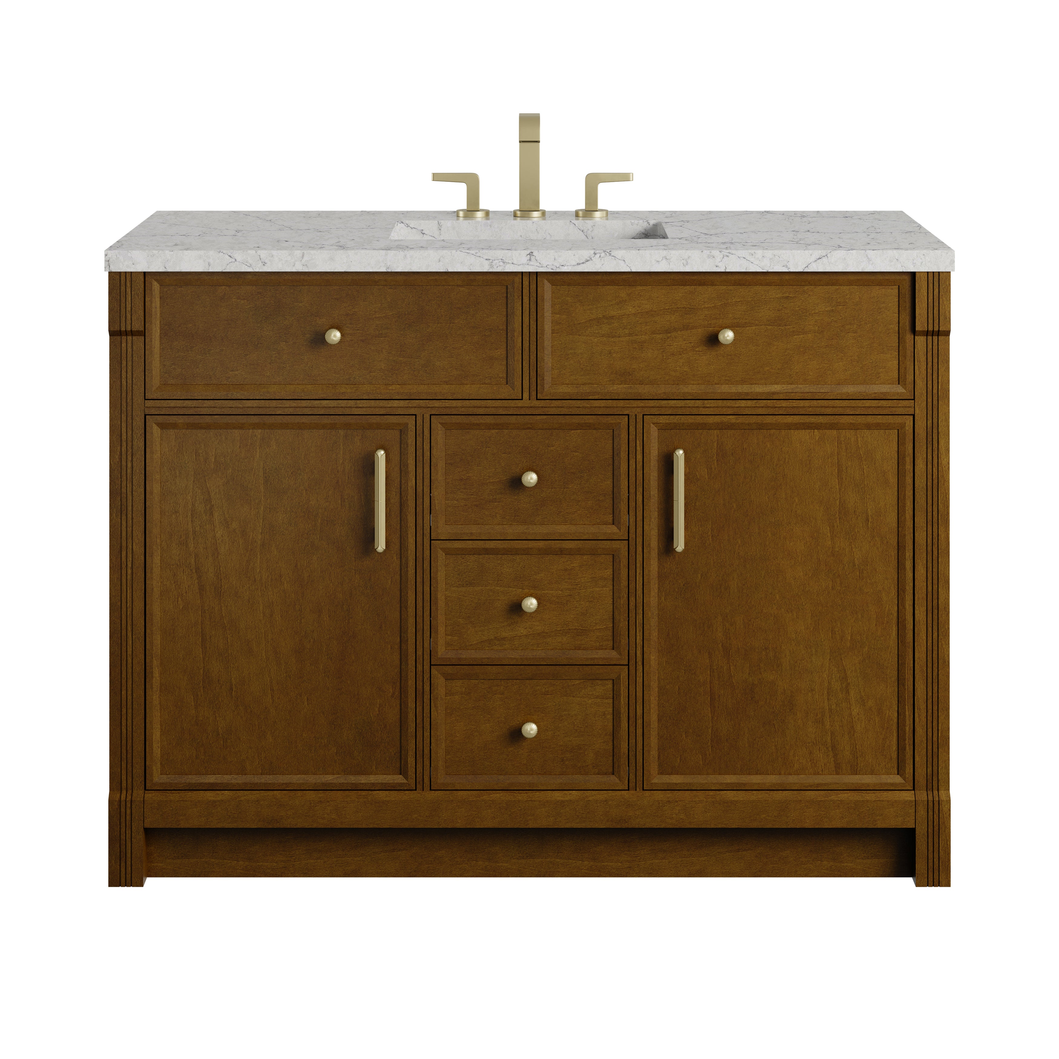 James Martin Bellshire 48" Single Vanity in Honey Oak with 3cm Countertop and FreePower Wireless Charger