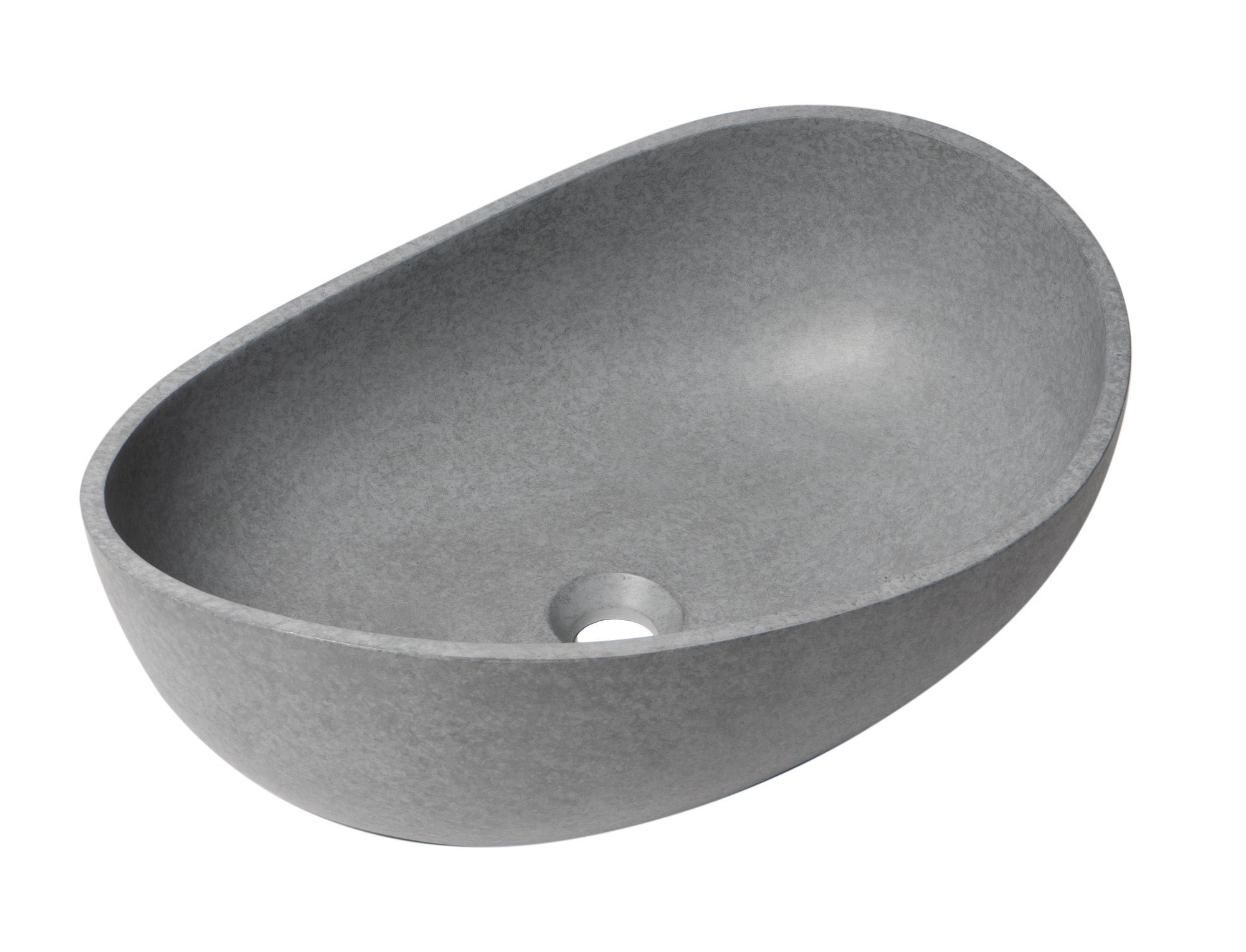 ALFI brand  ABCO23O 23" Solid Concrete Wavy Oval Above Mount Vessel Sink