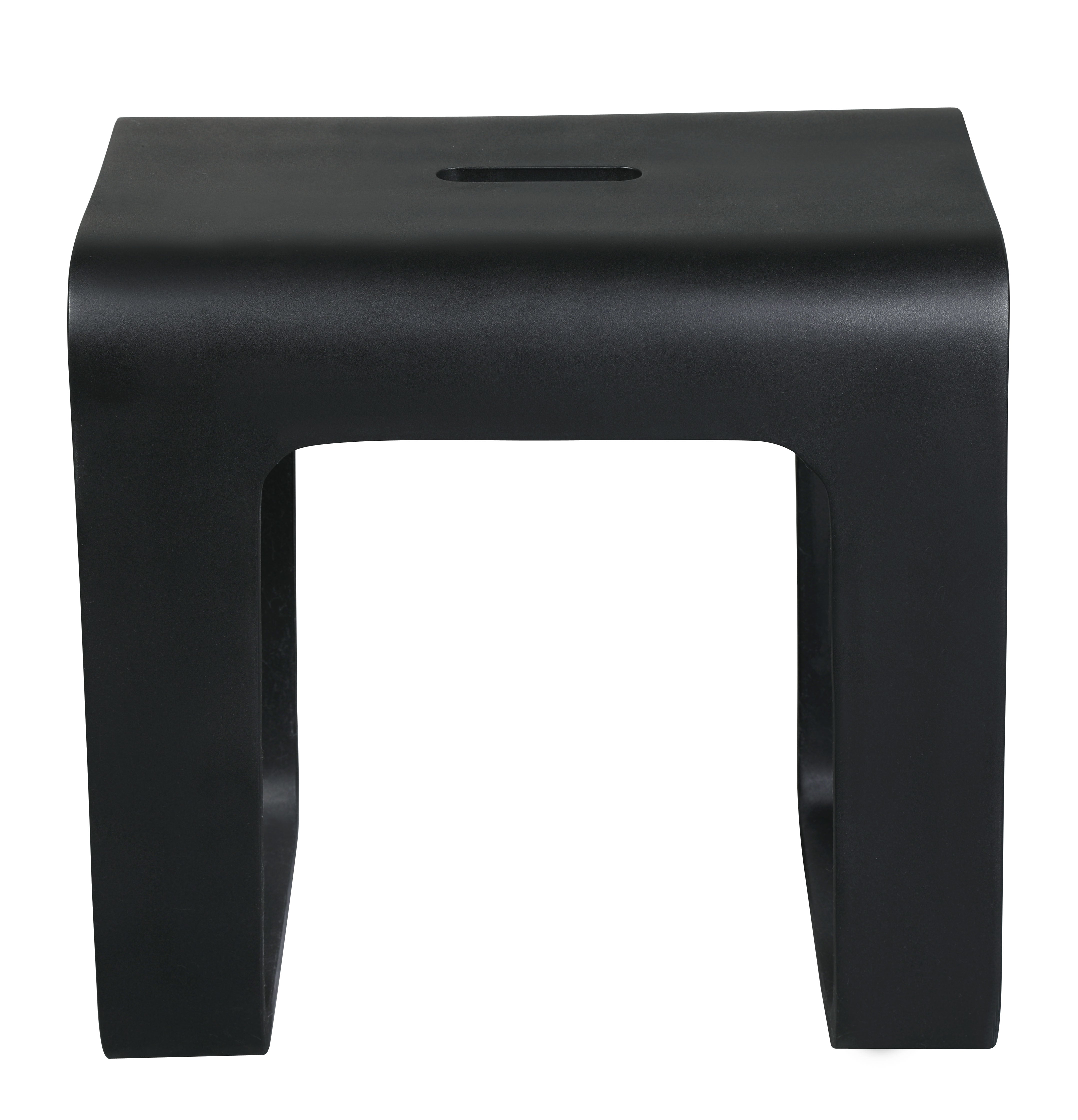 ALFI brand  ABST99BM Black Matte Solid Surface Resin Bathroom / Shower Stool