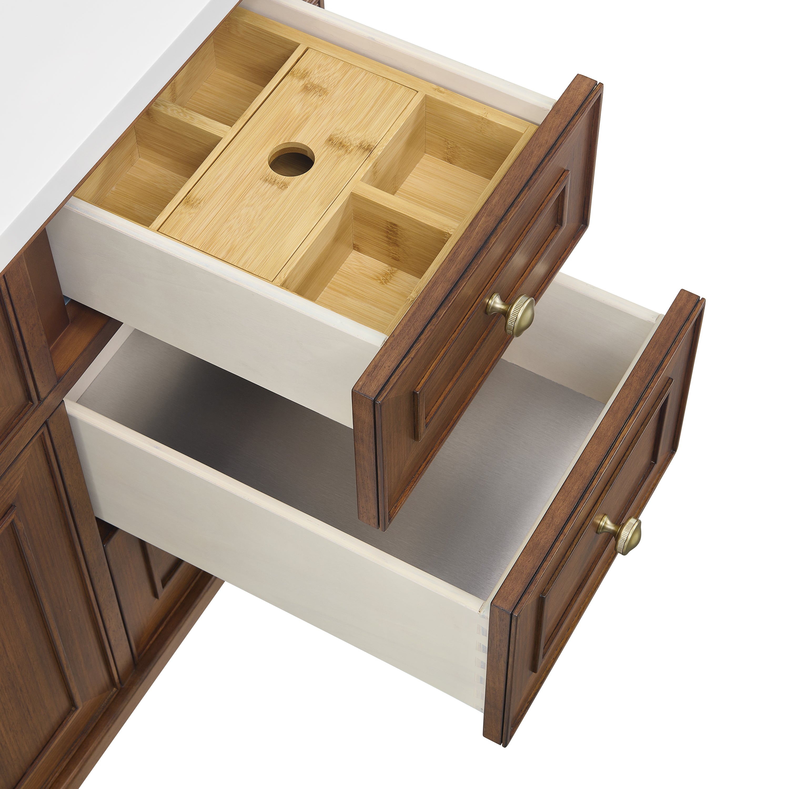 James Martin Lorelai 48" Single Vanity in Mid-Century Walnut with 3cm Countertop and FreePower Wireless Charger