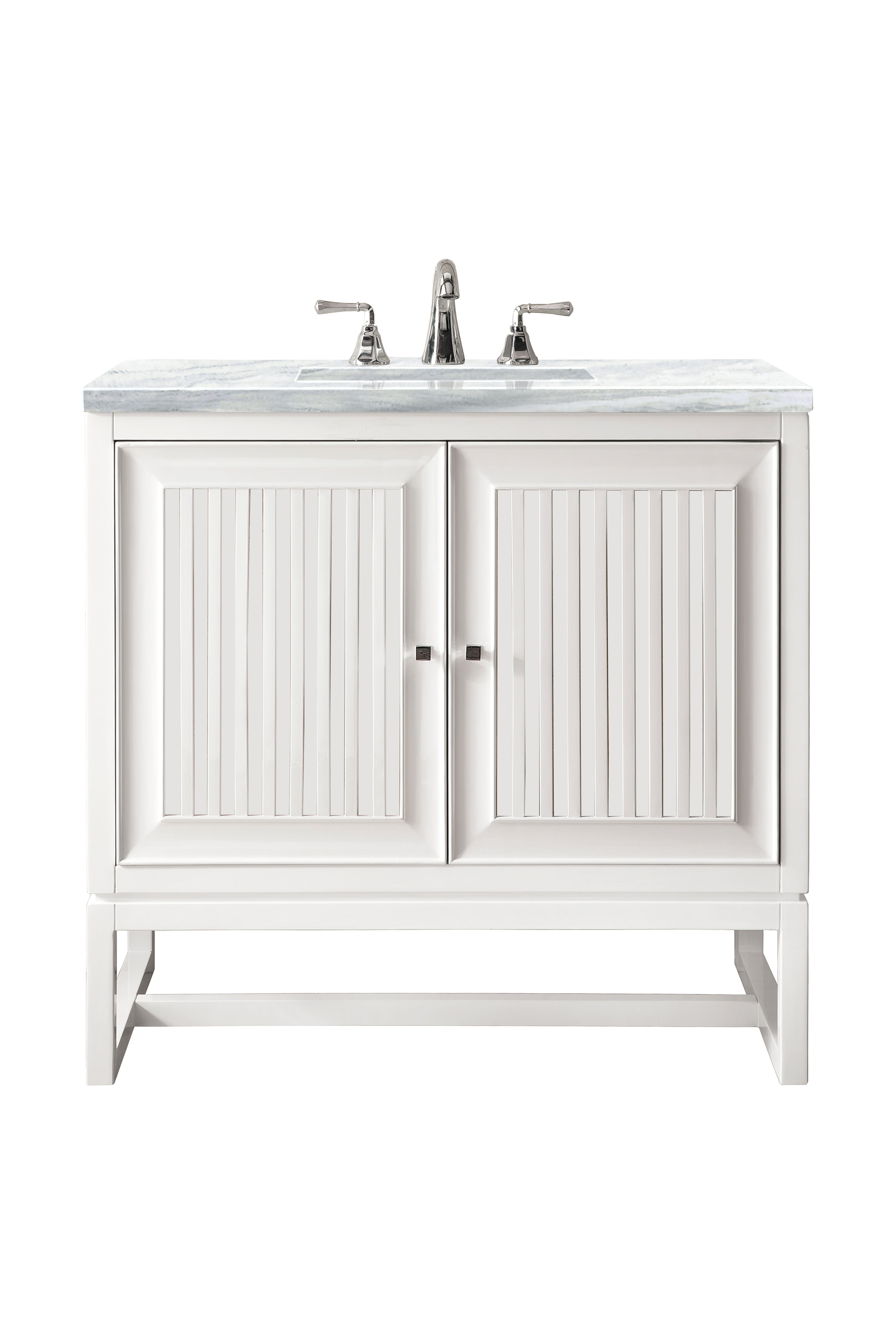 James Martin Athens 30" Single Vanity in Glossy White with 3cm Countertop