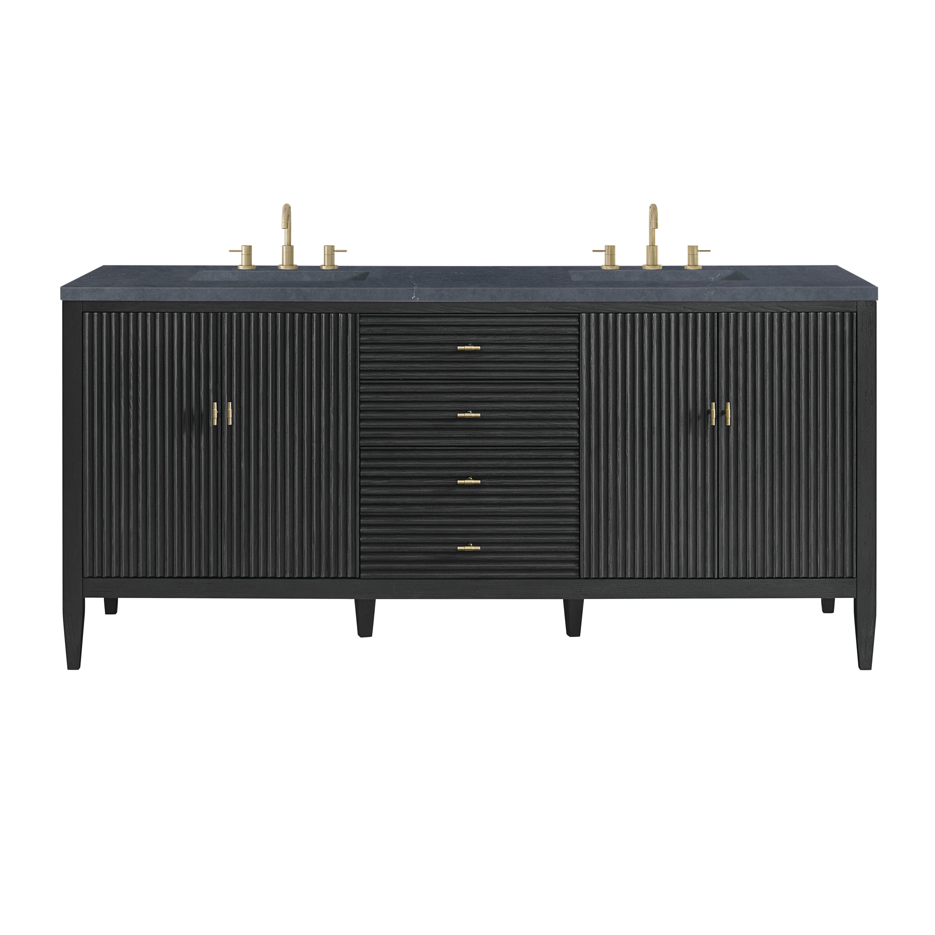James Martin Myrrin 72" Double Vanity in Carbon Oak with 3cm Countertop