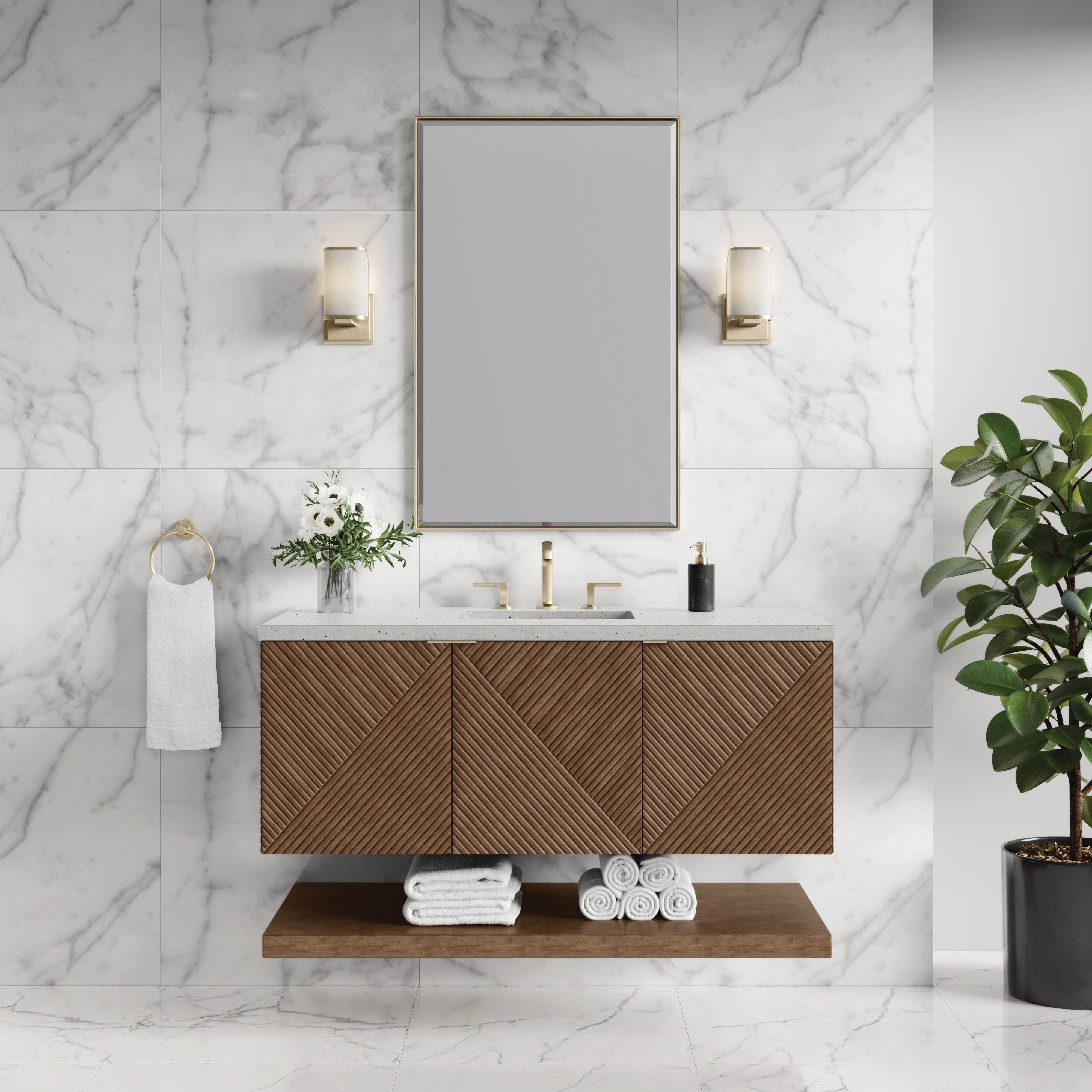 James Martin Marcello 48" Single Vanity in Chestnut with 3cm Countertop
