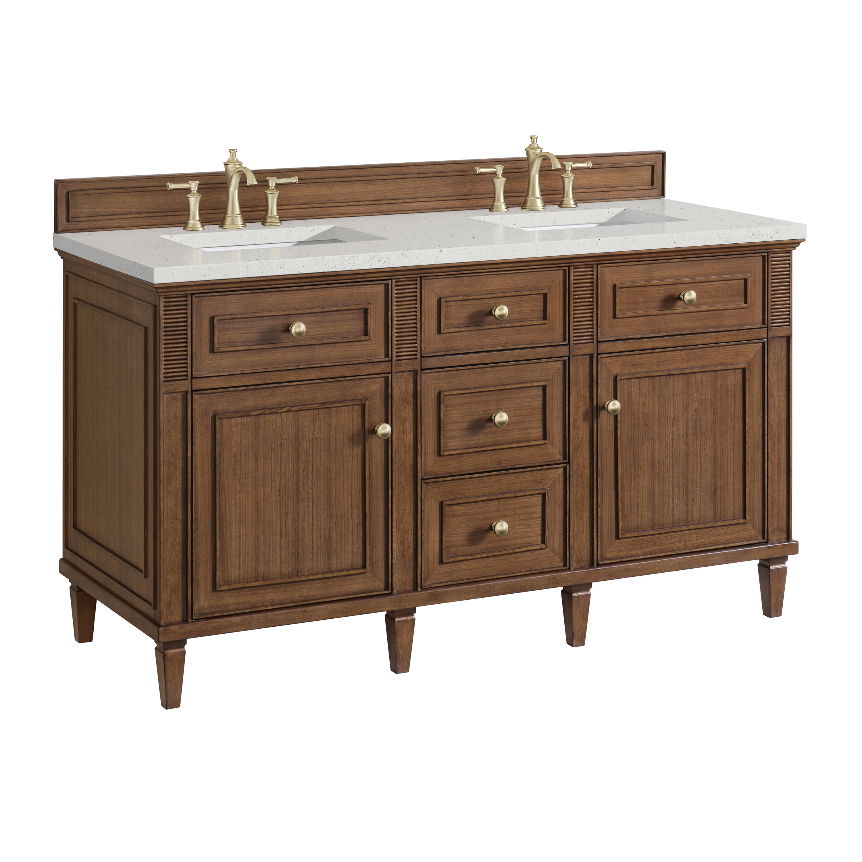 James Martin Lorelai 60" Double Vanity in Mid-Century Walnut with 3cm Countertop