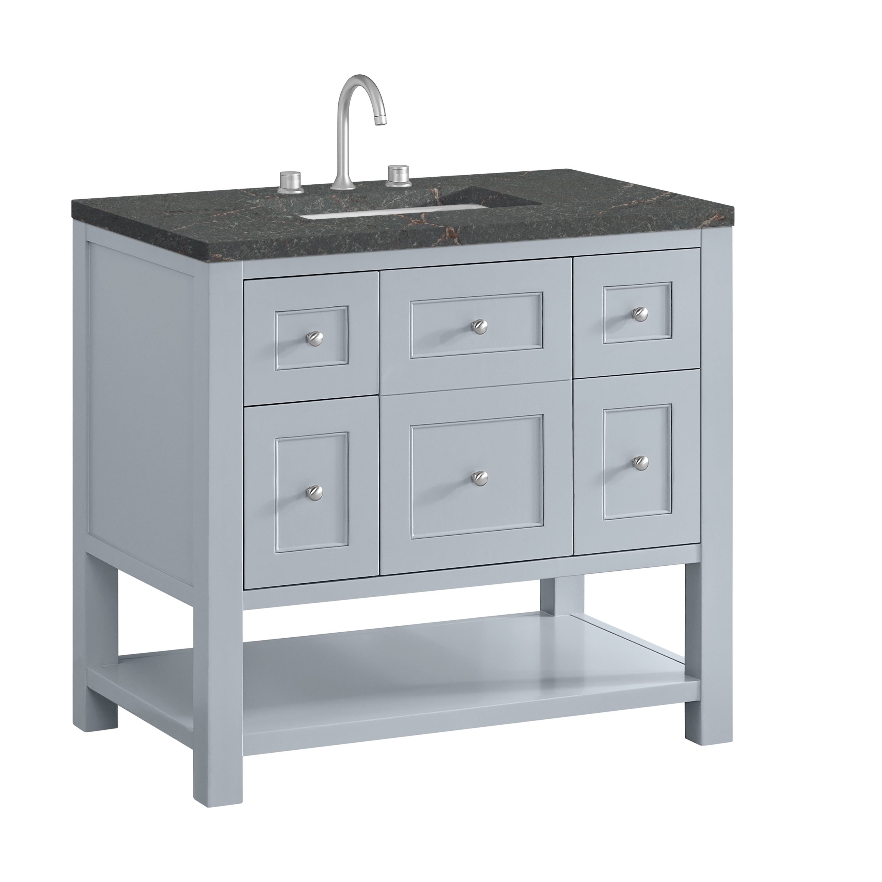 James Martin Breckenridge 36" Single in Serenity Blue with 3cm Countertop