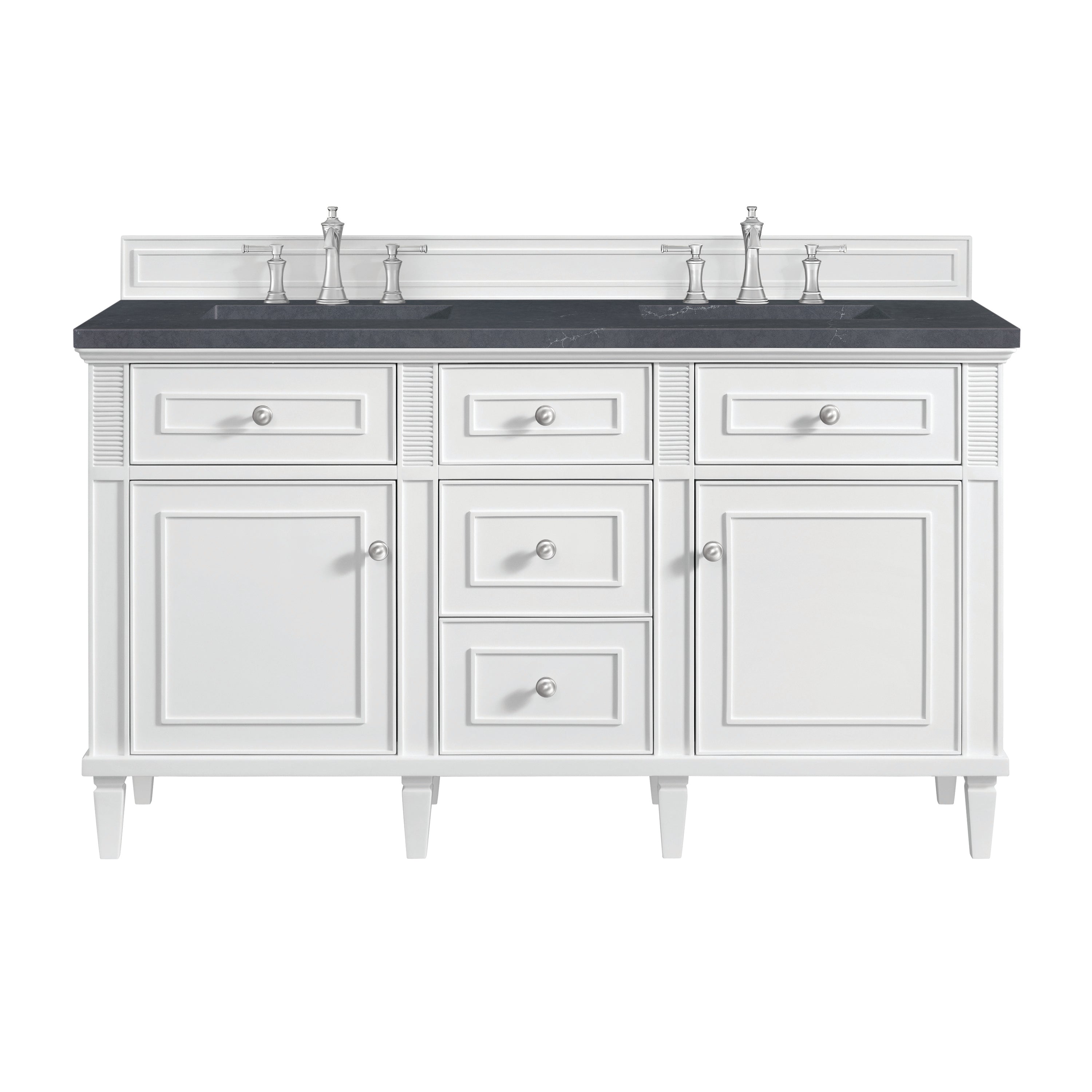 James Martin Lorelai 60" Double Vanity in Bright White with 3cm Countertop
