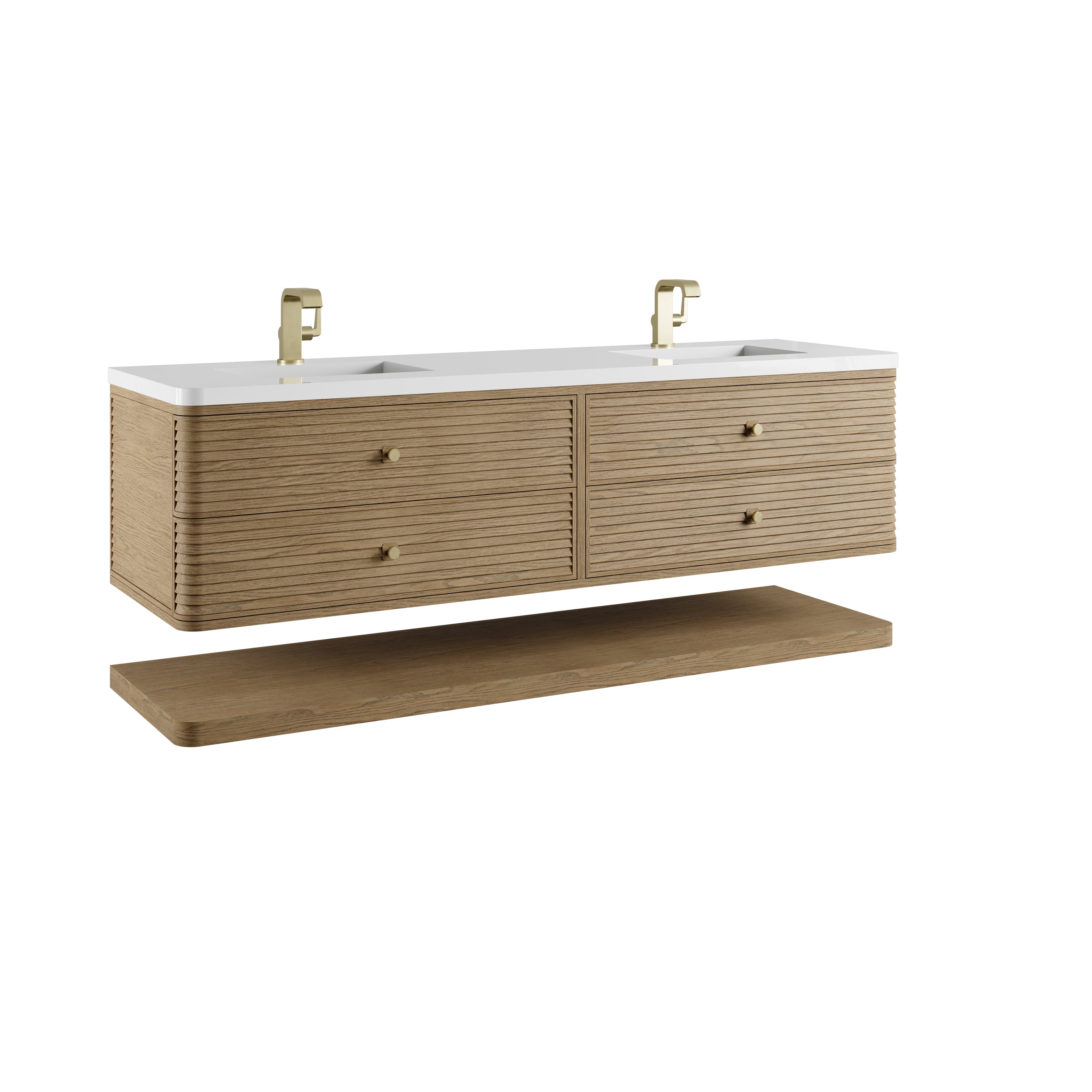 James Martin Allamari 72" Double Vanity in Dune Mist with 3cm Countertop