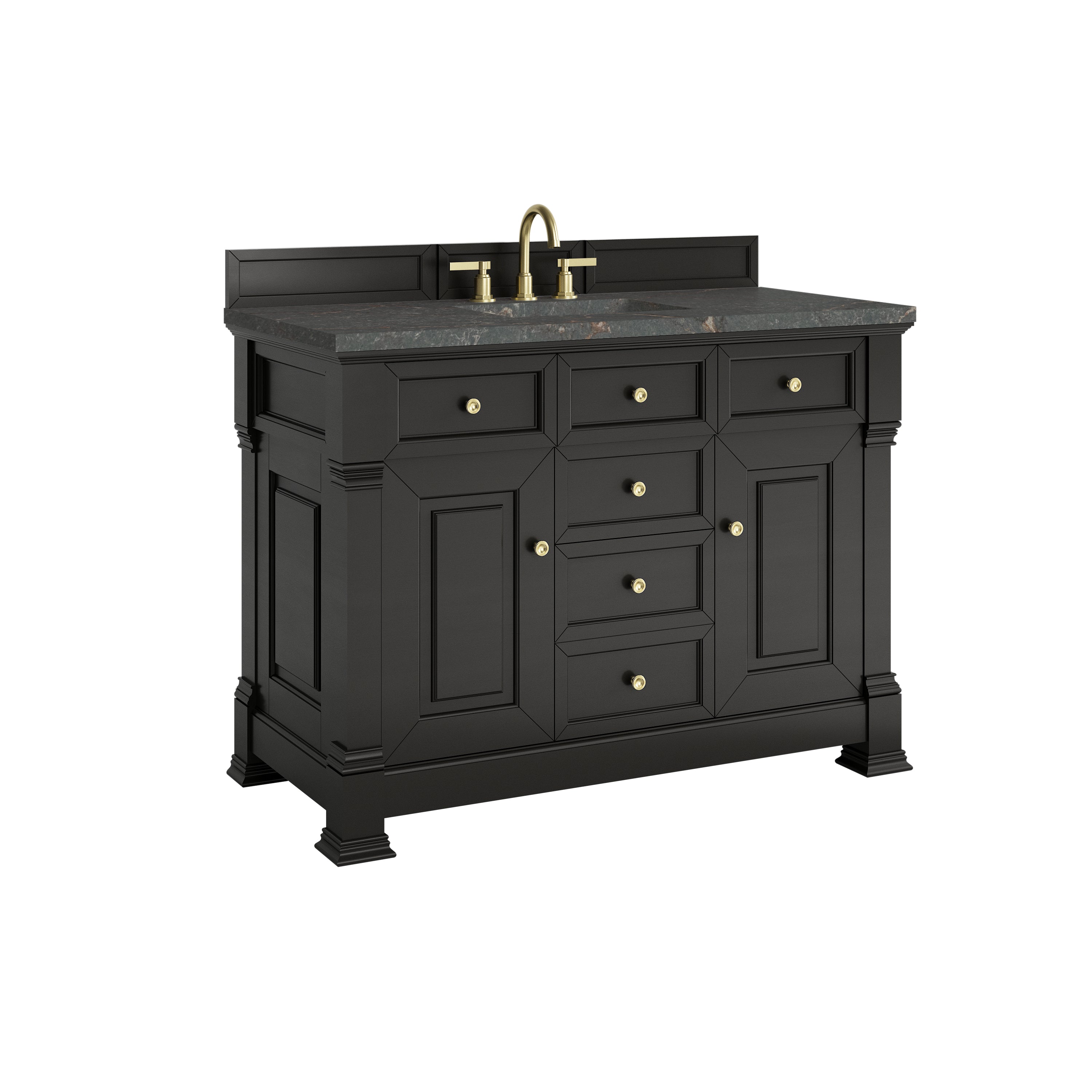 James Martin Brookfield 48" Single Vanity in Black Onyx with 3cm Countertop