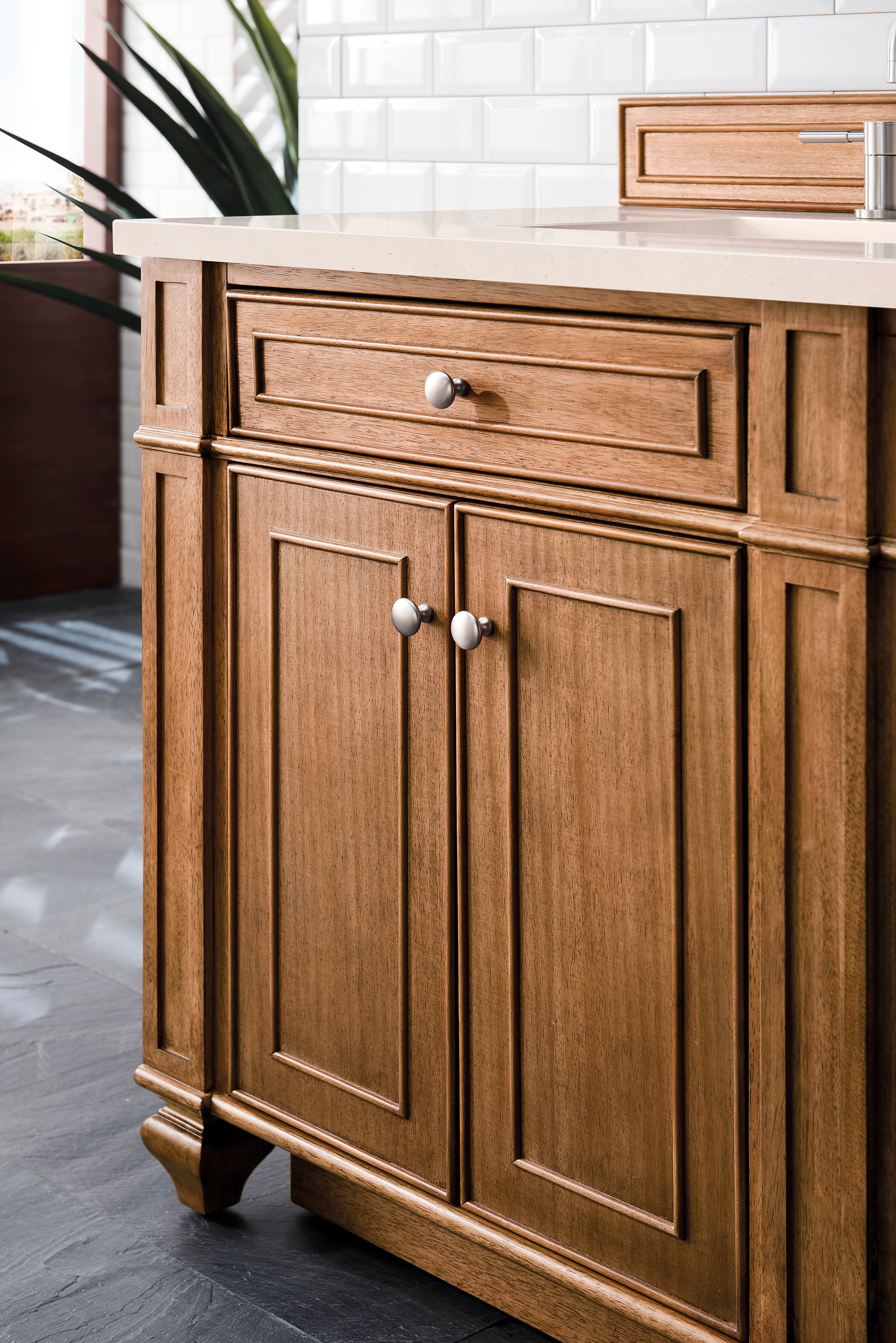 James Martin Bristol 72" Double Vanity in Saddle Brown with 3cm Countertop
