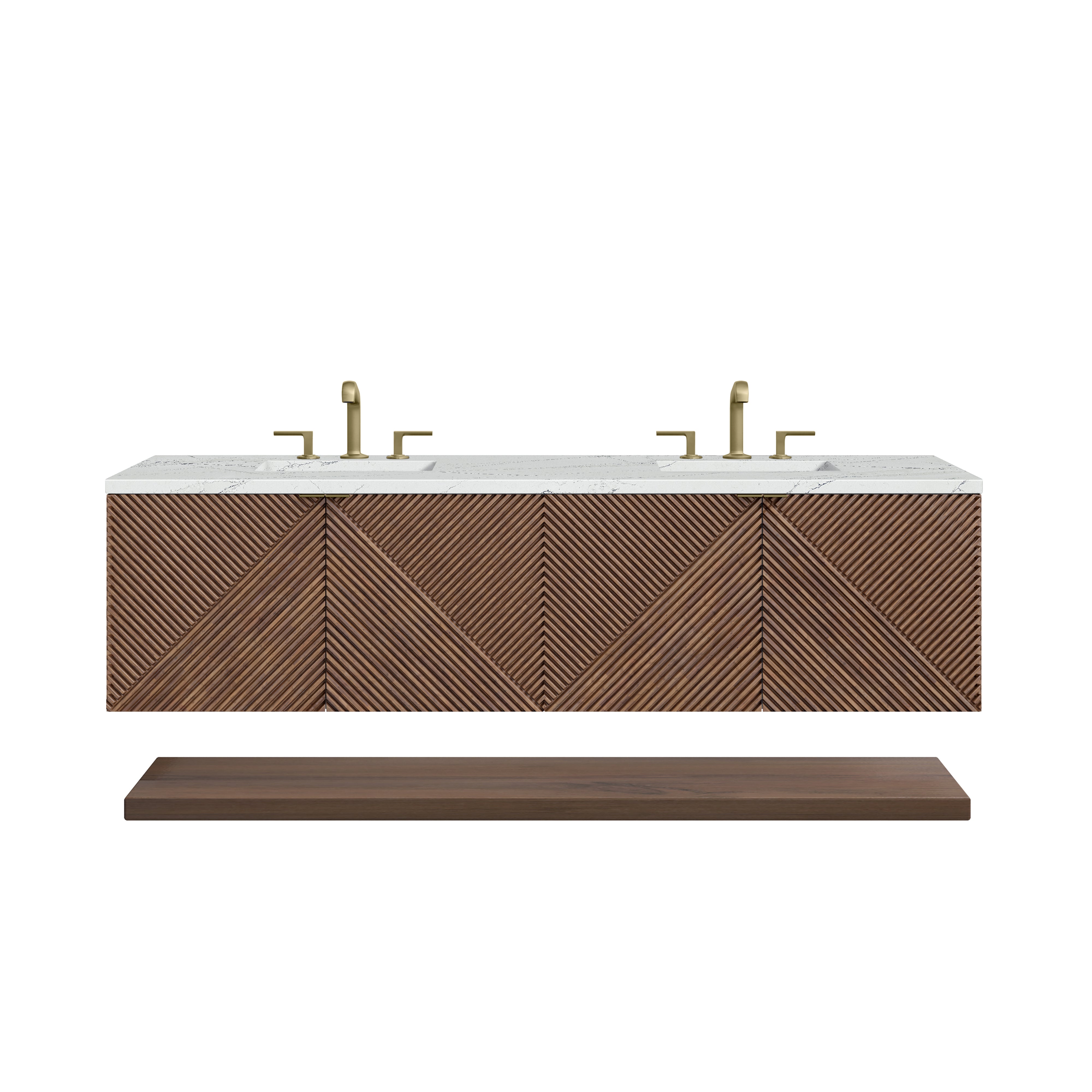 James Martin Marcello 72" Double Vanity in Chestnut with 3cm Countertop