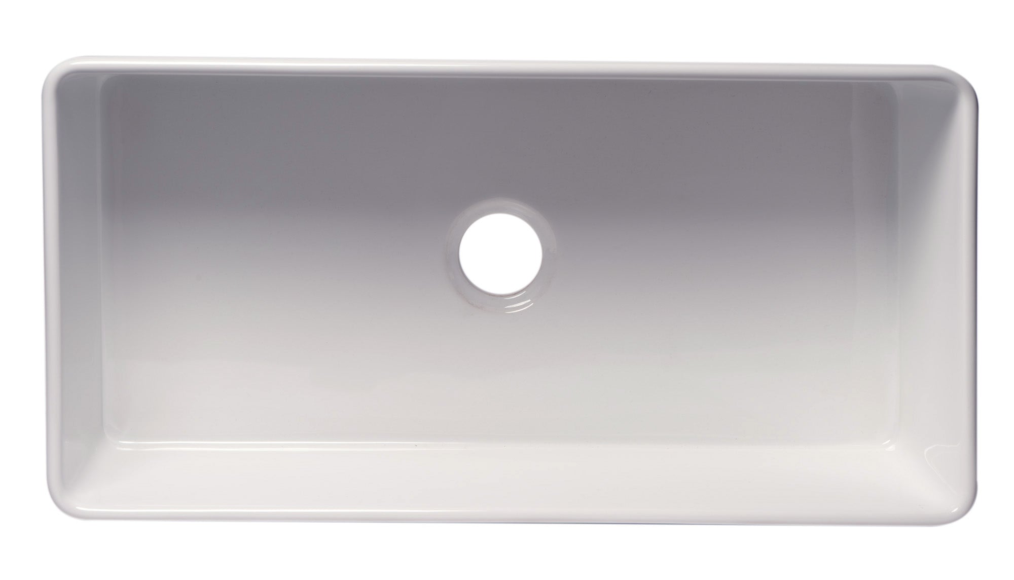 ALFI brand ABF3618 Smooth Apron 36" x 18" Single Bowl Fireclay Farm Sink