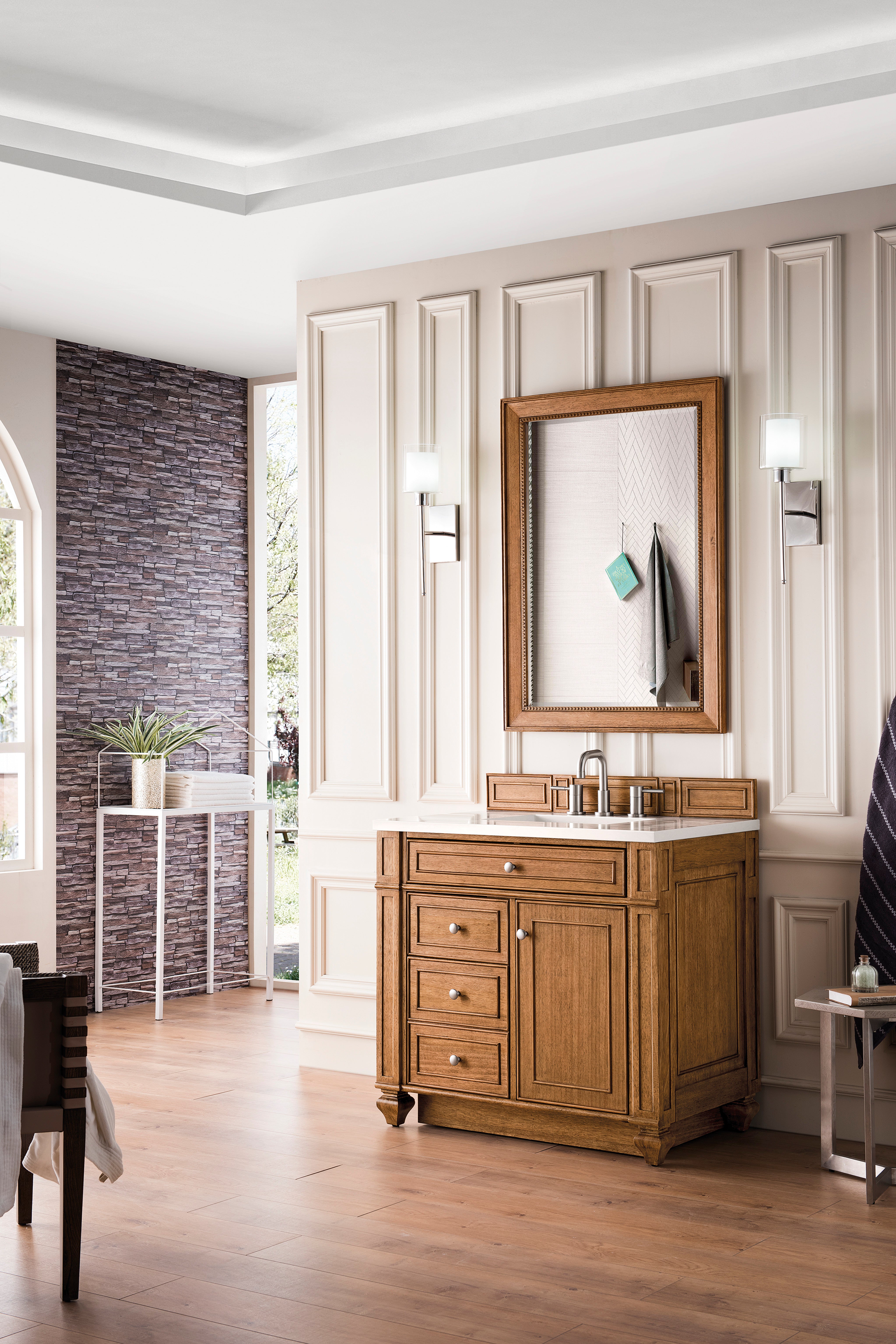 James Martin Bristol 36" Single Vanity in Saddle Brown with 3cm Countertop