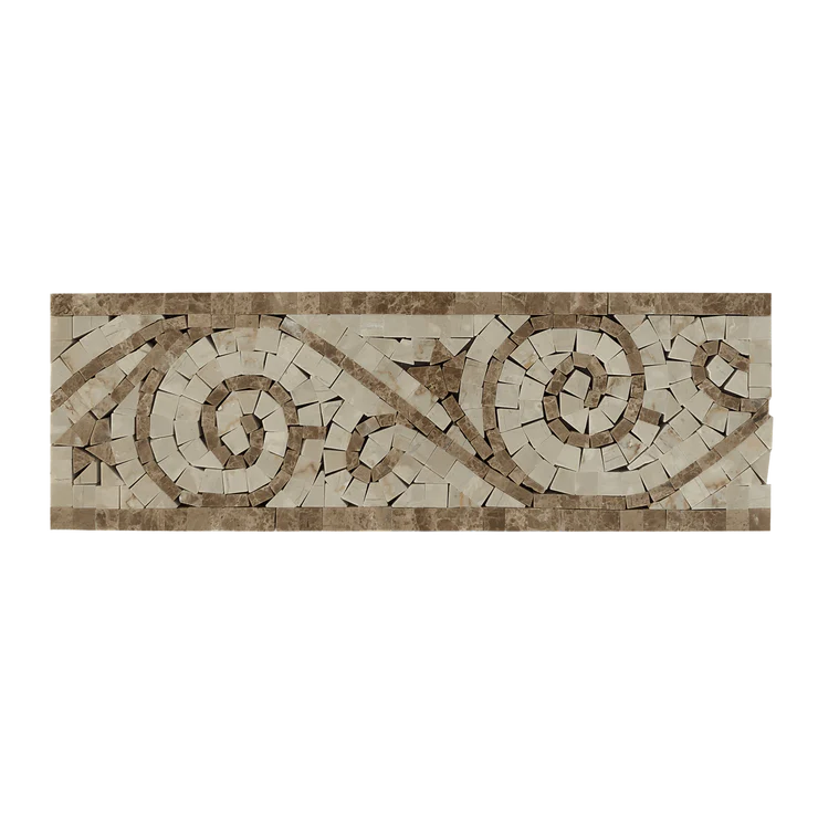 LIGHT EMPERADOR & BOTTOCINO MARBLE ART BORDER POLISHED