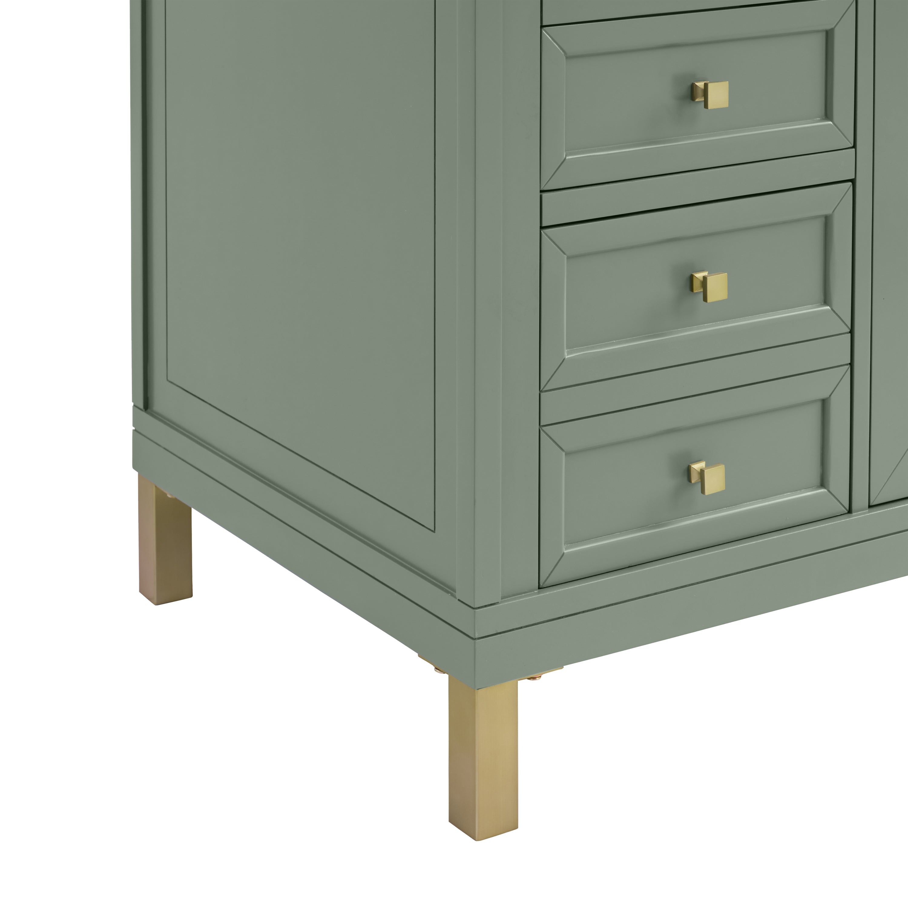 James Martin Chicago 60" Single Vanity in Smokey Celadon with 3cm Countertop