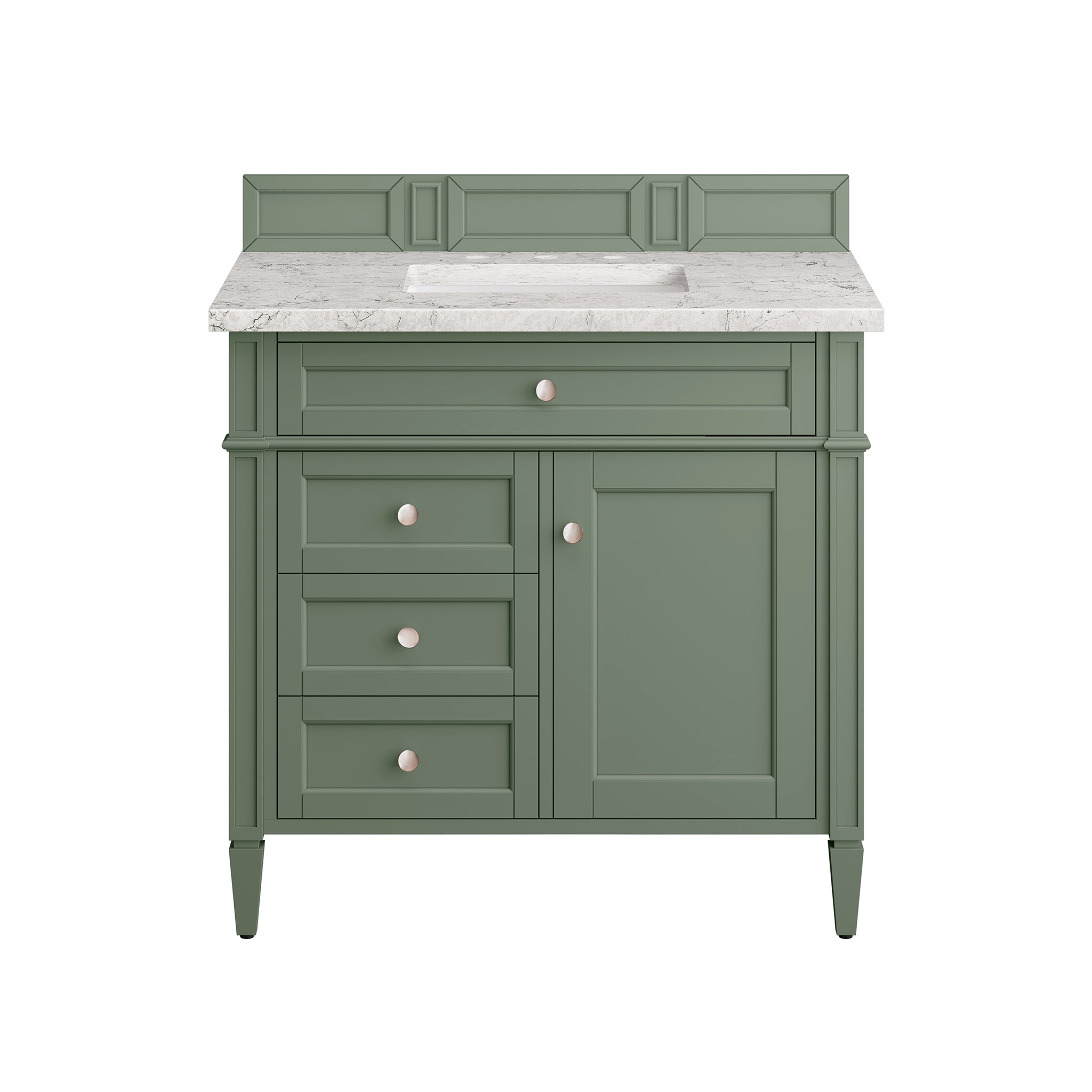 James Martin Brittany 36" Single Vanity in Smokey Celadon with 3cm Countertop
