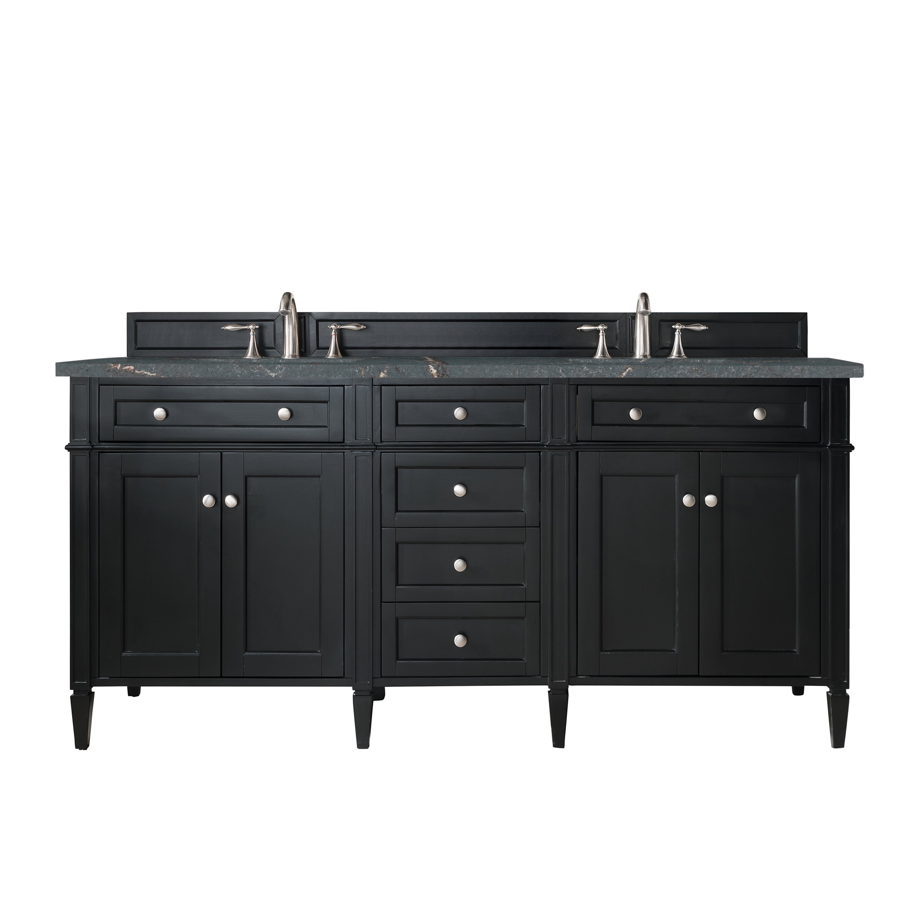 James Martin Brittany 72" Double Vanity in Black Onyx with 3cm Countertop
