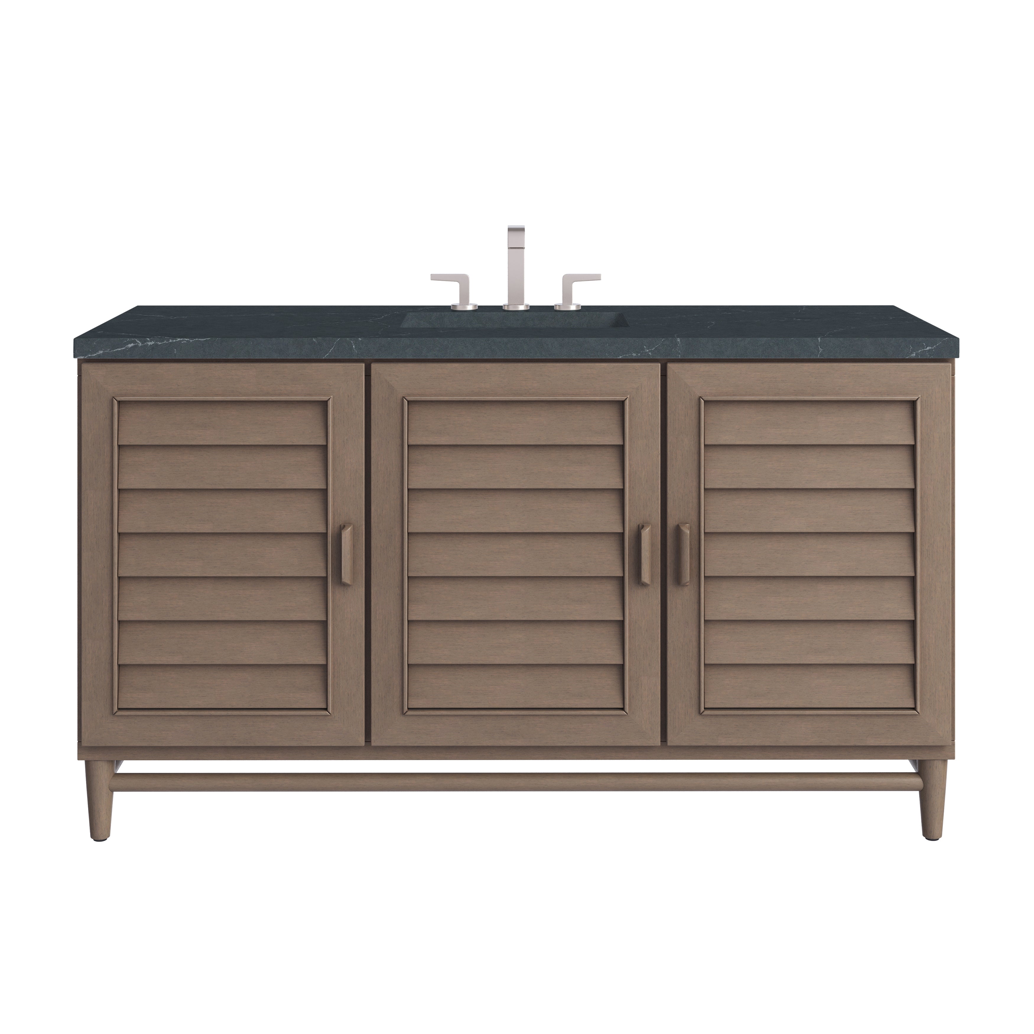 James Martin Portland 60" Single Vanity in Whitewashed Walnut with 3cm Countertop