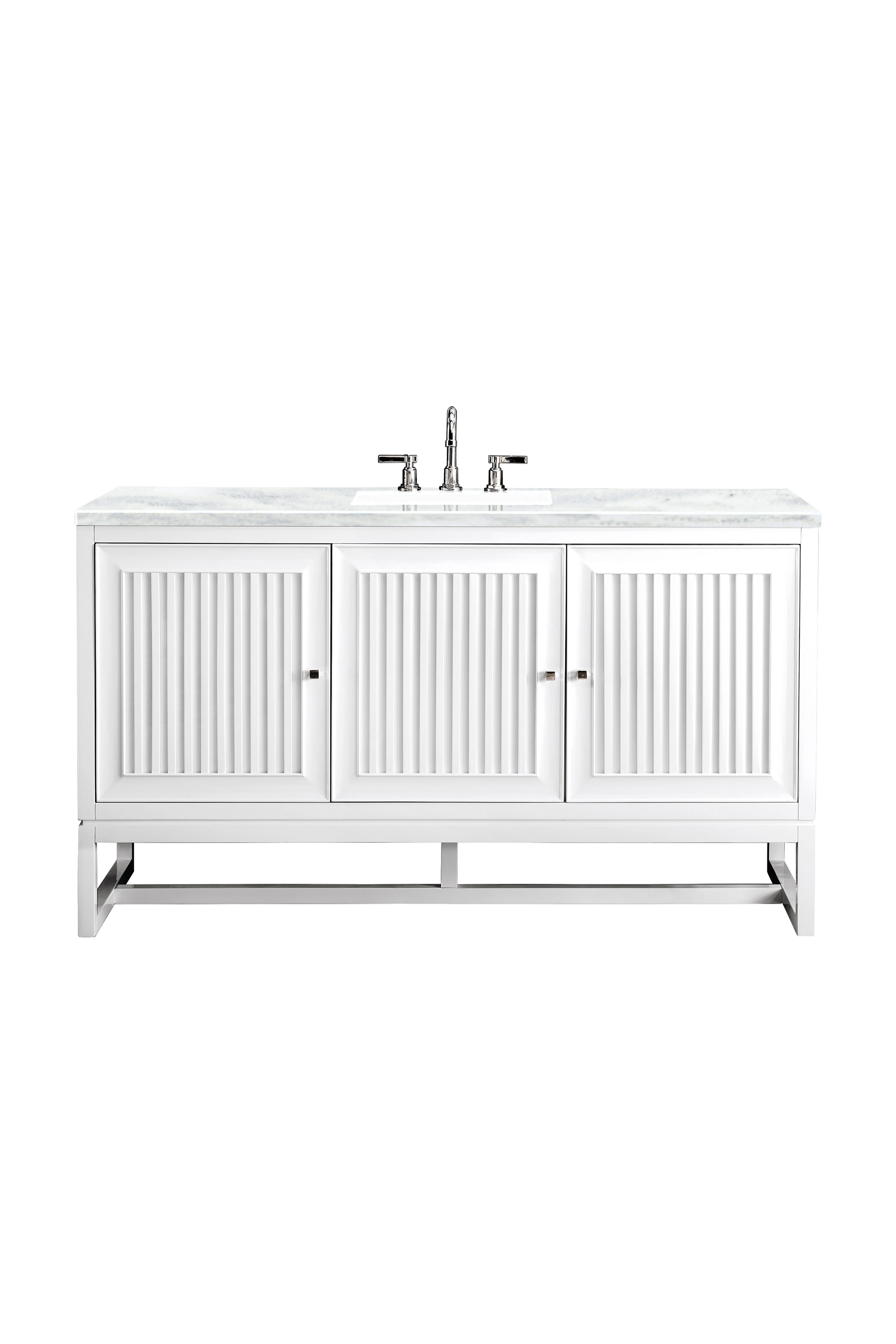 James Martin Athens 60" Single Vanity in Glossy White with 3cm Countertop