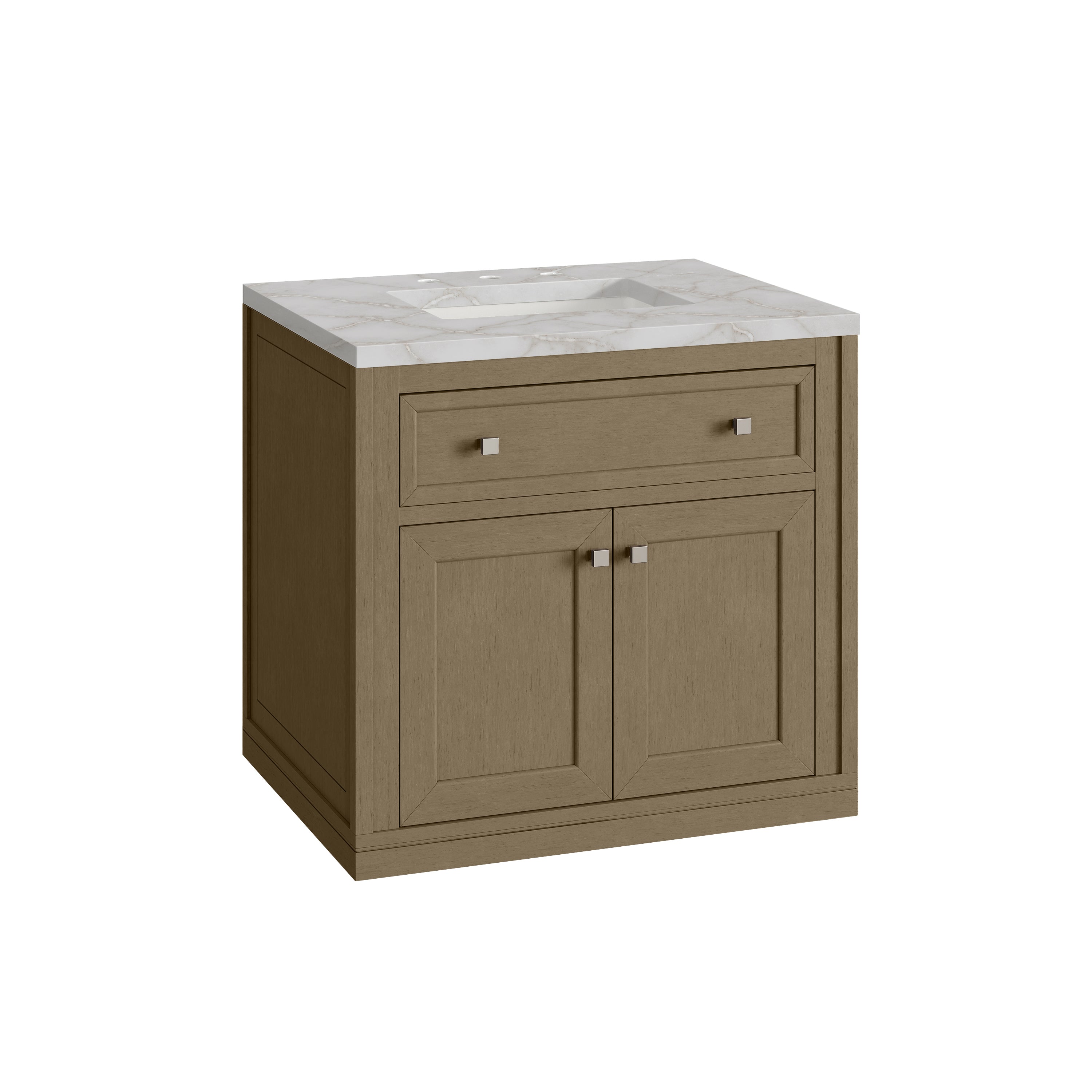 James Martin Chicago 30" Single Vanity in Walnut Whisper with 3cm Countertop
