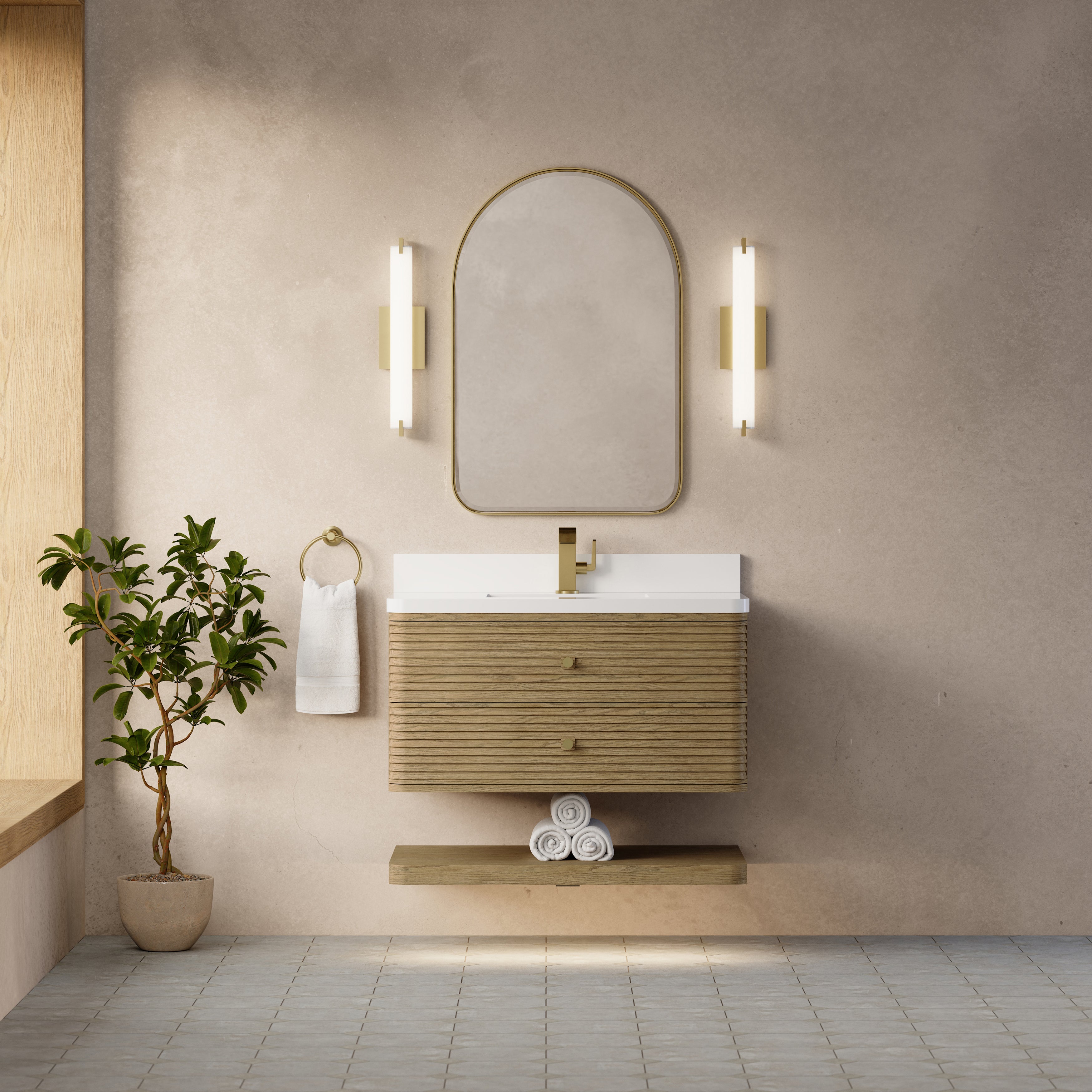 James Martin Allamari 36" Single Vanity in Dune Mist with 3cm Countertop
