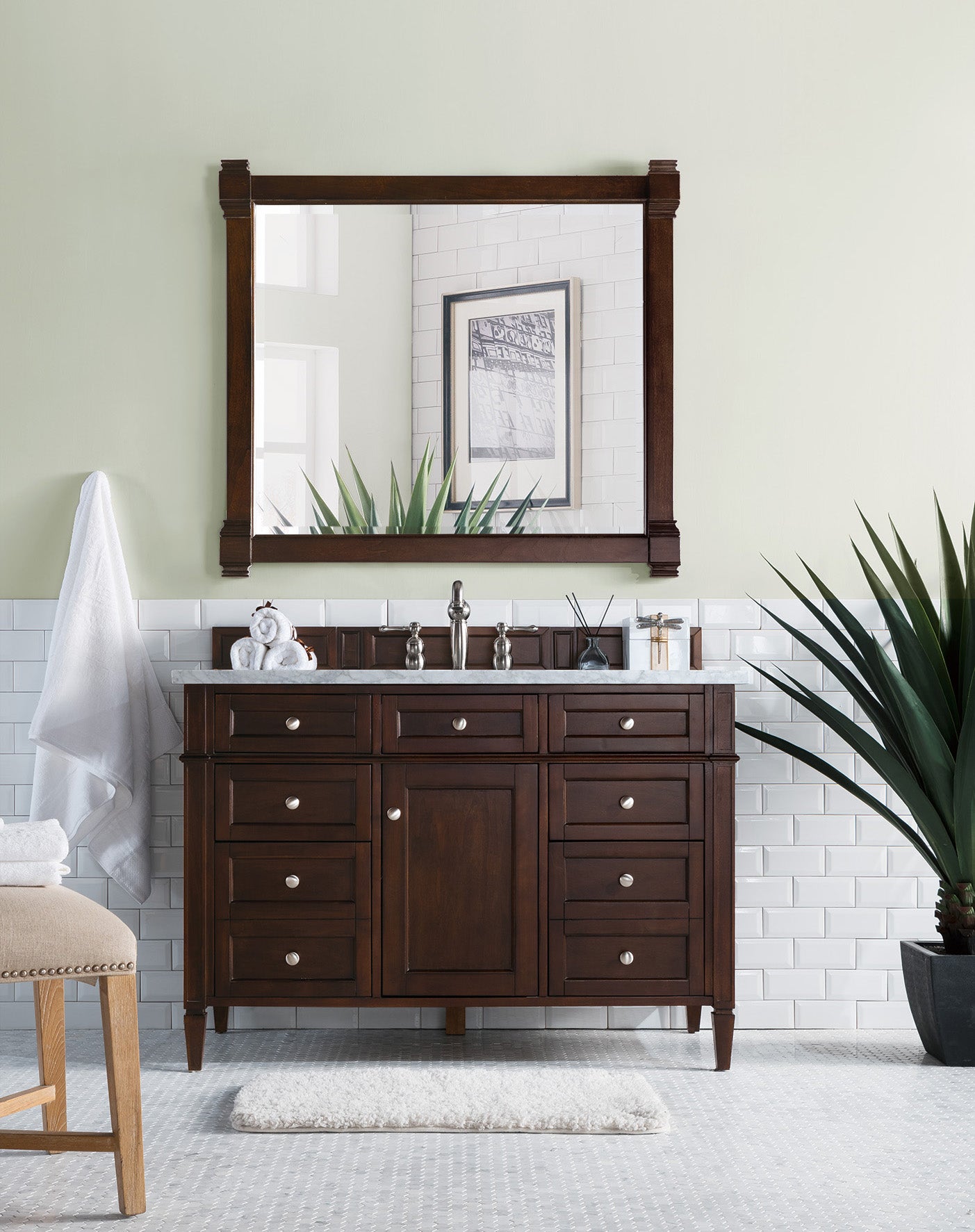 James Martin Brittany 48" Single Vanity in Burnished Mahogany with 3cm Countertop