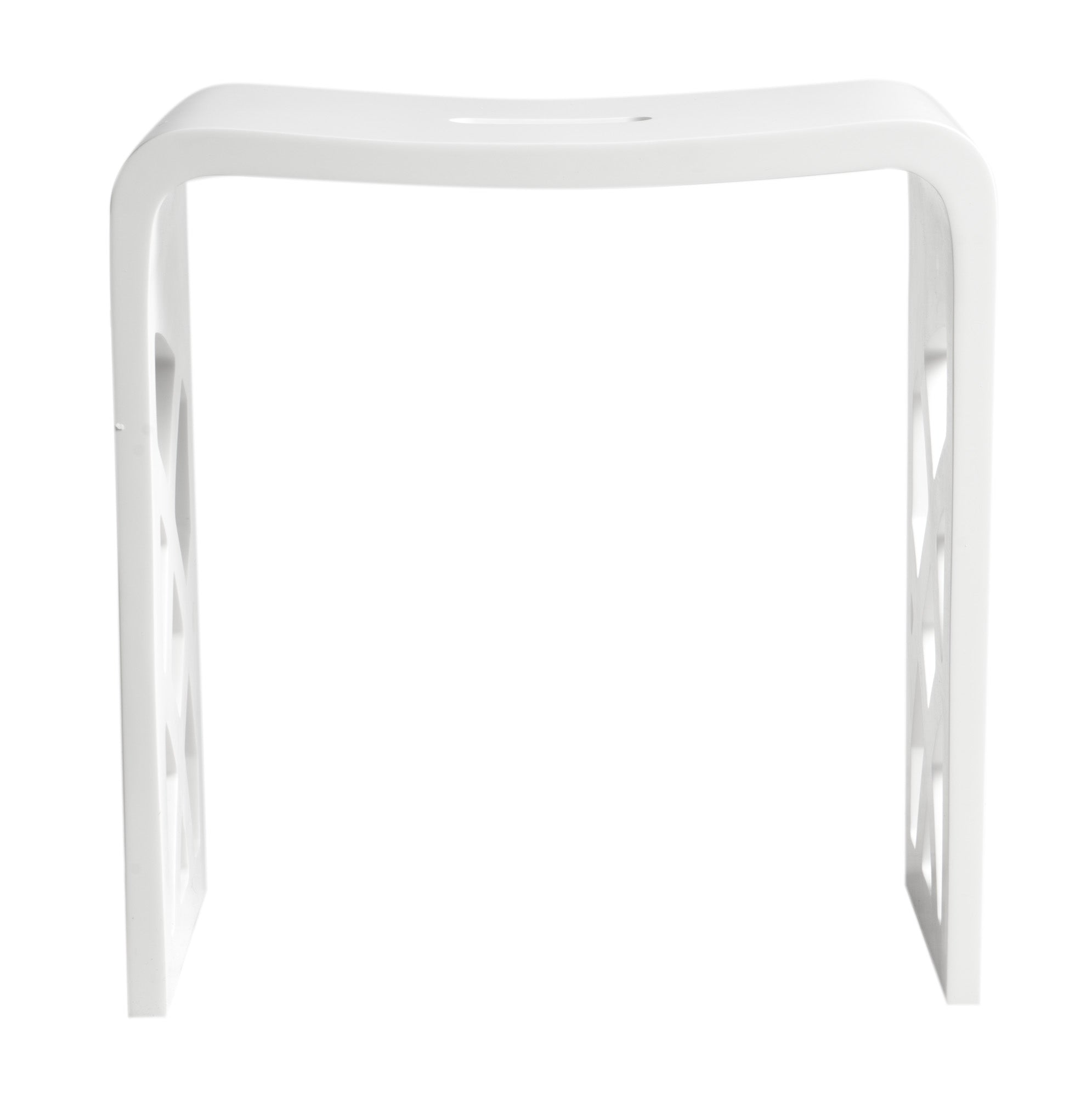 ALFI brand  ABST88 Designer White Matte Solid Surface Resin Bathroom / Shower Stool