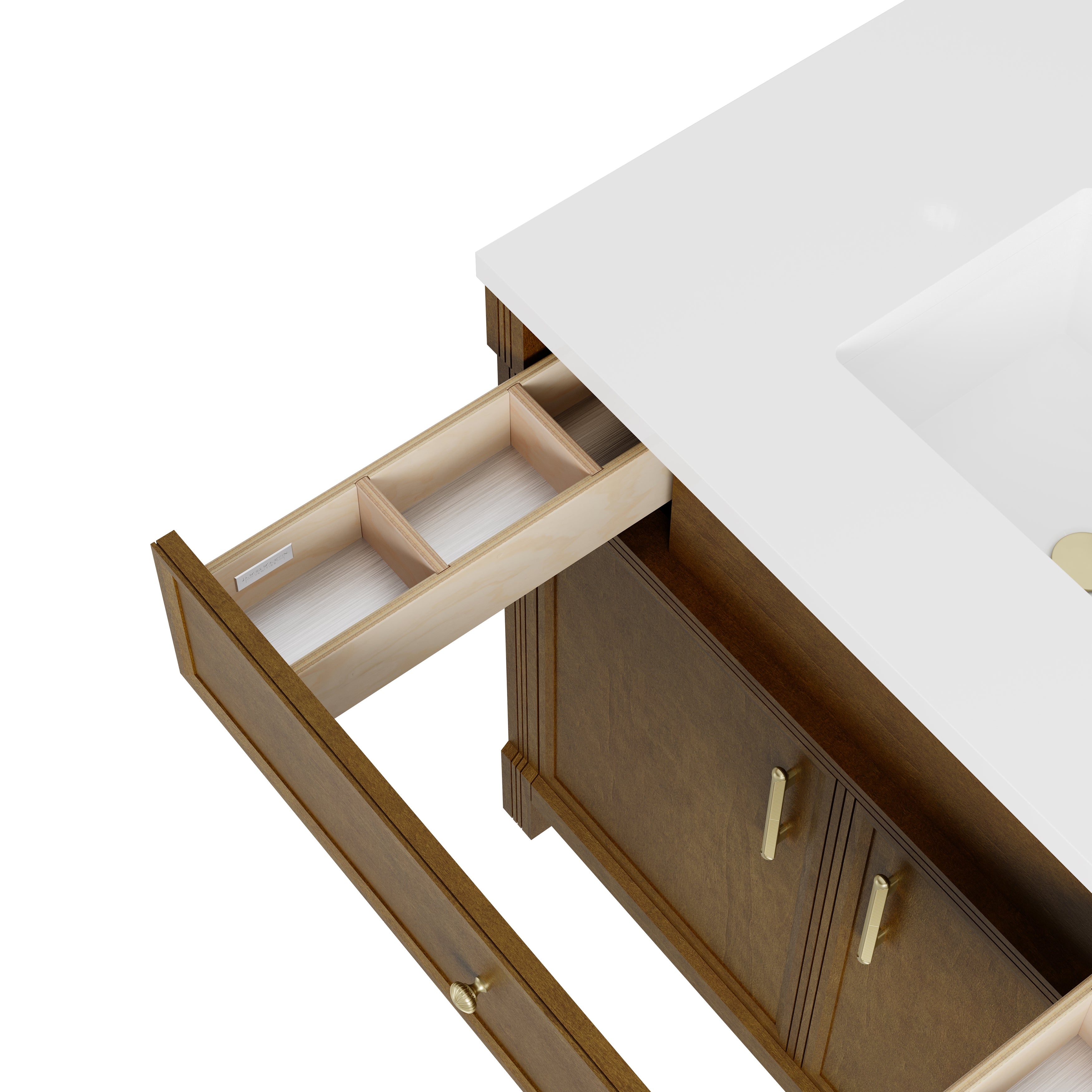 James Martin Bellshire 96" Dual Vanity Set with 24" Make-Up Counter in Honey Oak with 3cm Countertop
