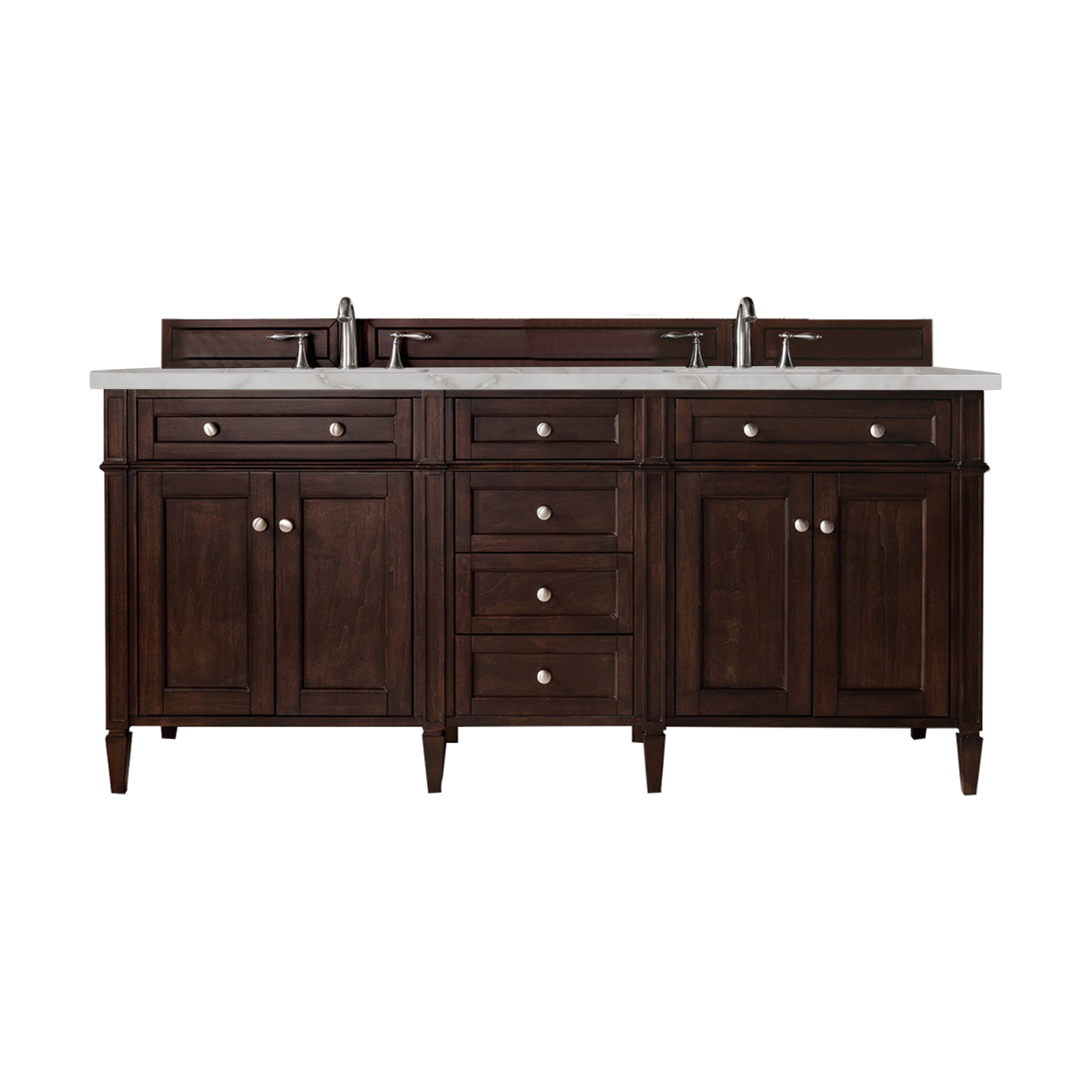 James Martin Brittany 72" Double Vanity in Burnished Mahogany with 3cm Countertop