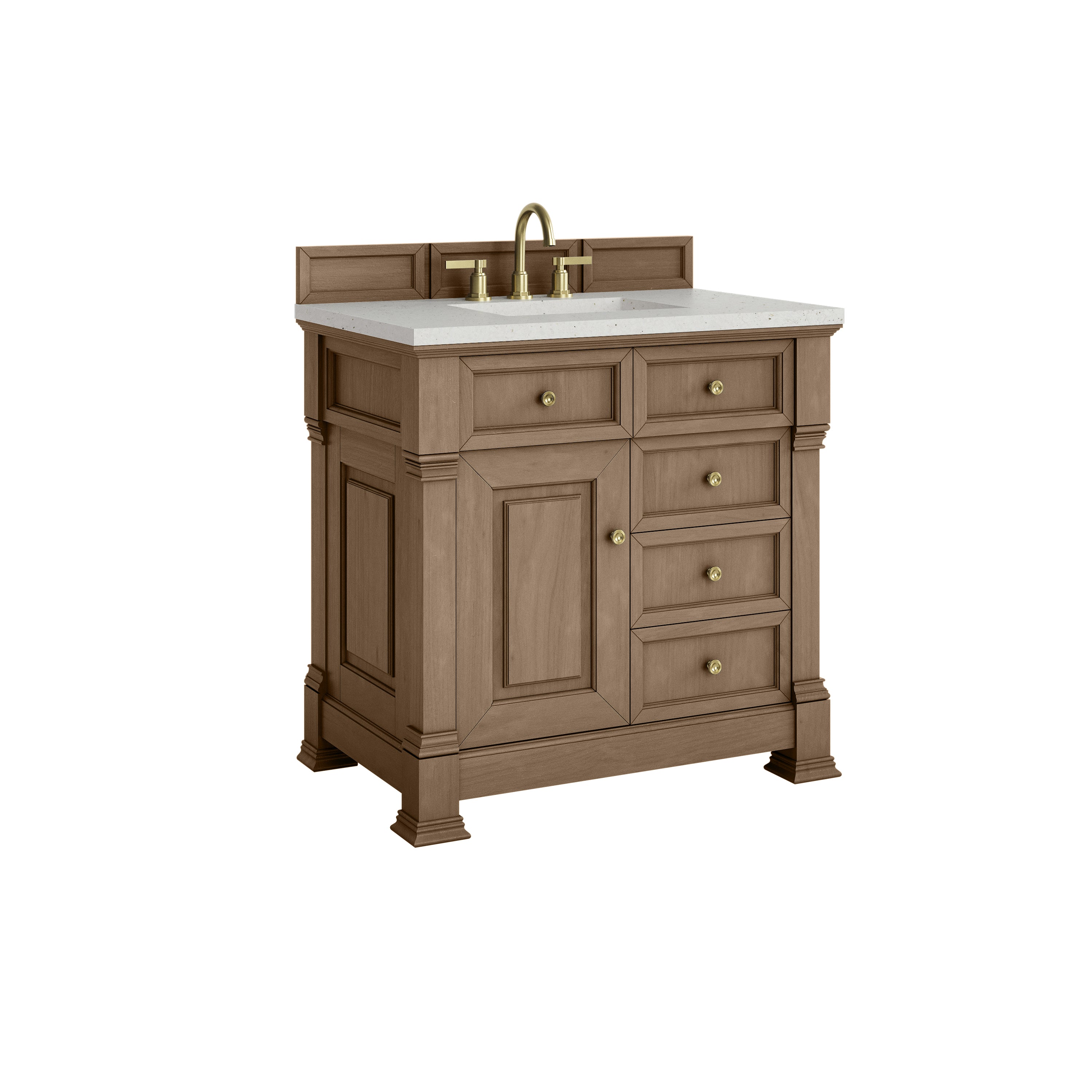 James Martin Brookfield 36" Single Vanity in Pecan with 3cm Countertop