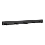 BESLAGSBODEN - Coat Rack, Five Hooks, Black Wood/Black Aluminium