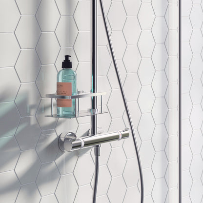 Shower basket for riser rail