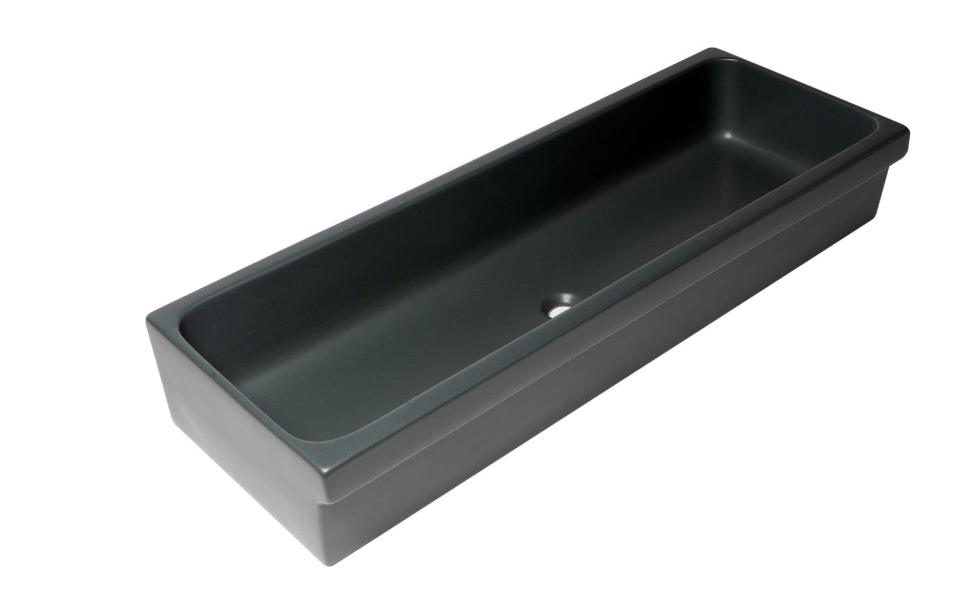 ALFI brand  AB48TRBM 48" Black Matte Above Mount Fireclay Bathroom Trough Sink