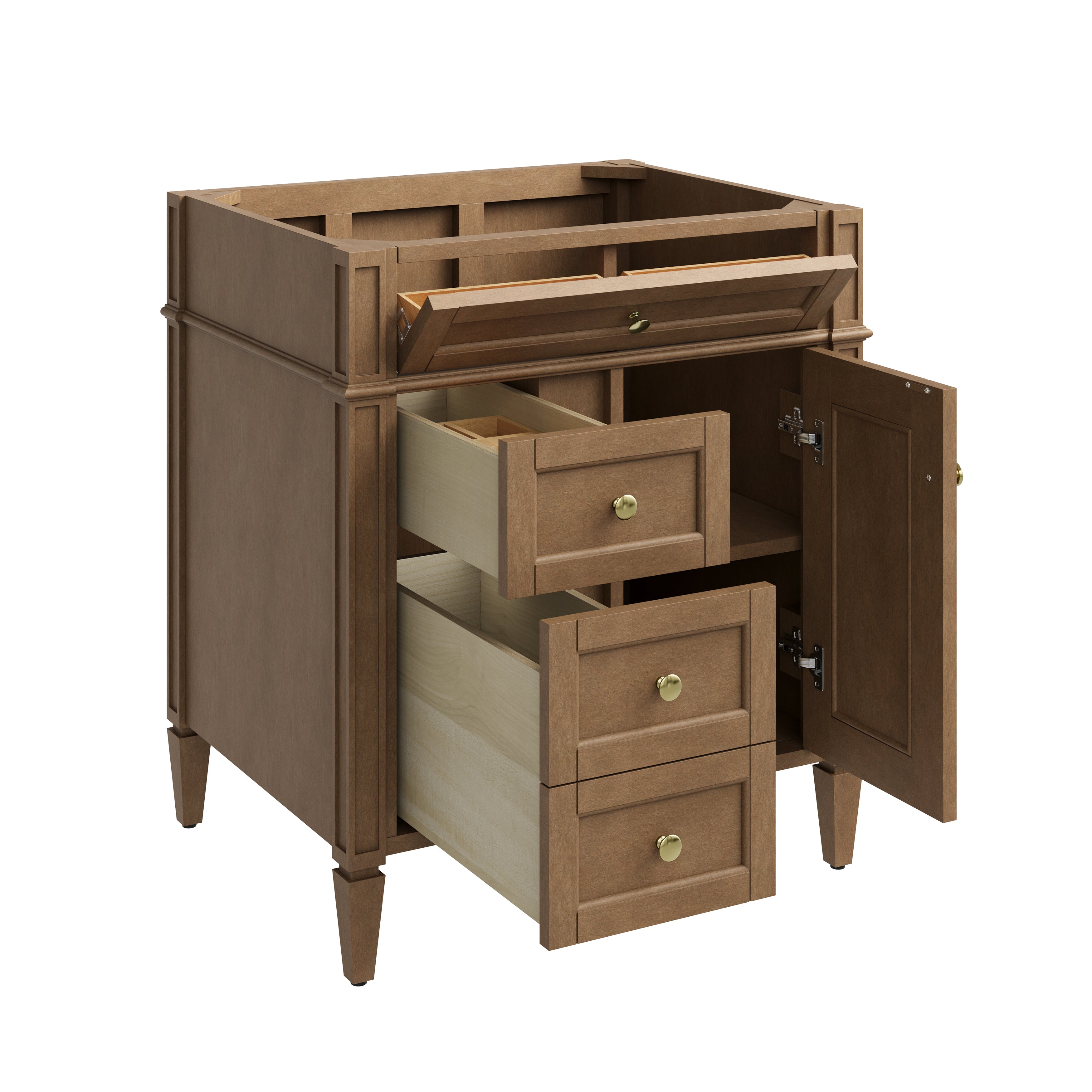 James Martin Brittany 30" Single Vanity in Pecan with 3cm Countertop