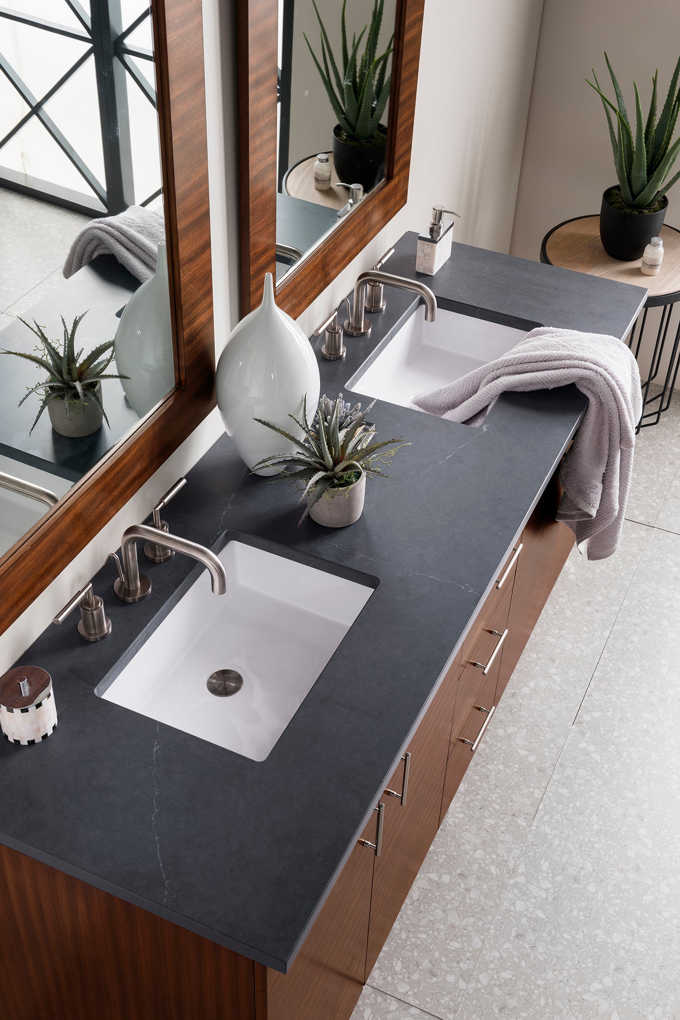 James Martin Metropolitan 72" Double Vanity in American Walnut with 3cm Countertop