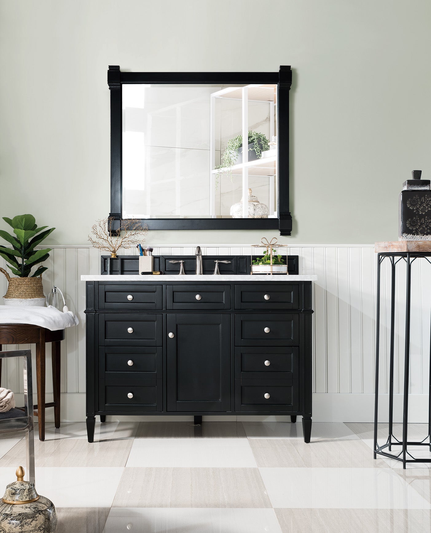 James Martin Brittany 48" Single Vanity in Black Onyx with 3cm Countertop
