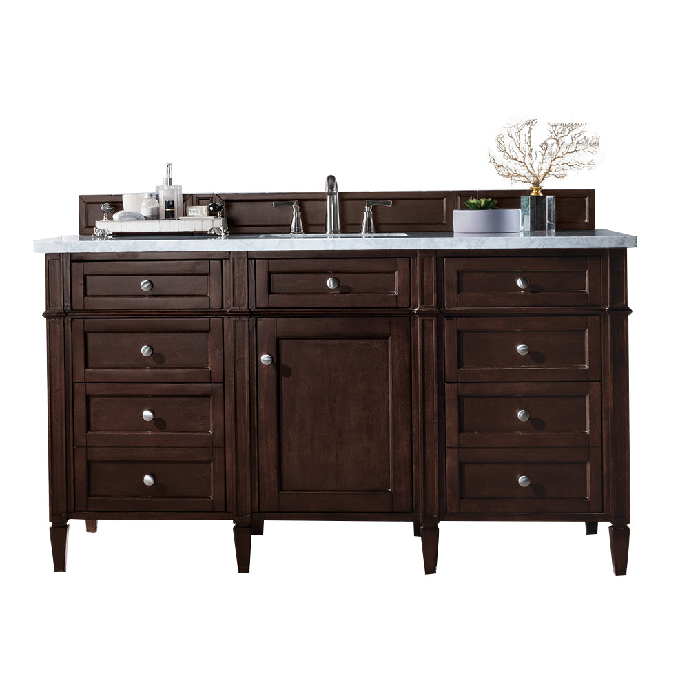 James Martin Brittany 60" Single Vanity in Burnished Mahogany with 3cm Countertop