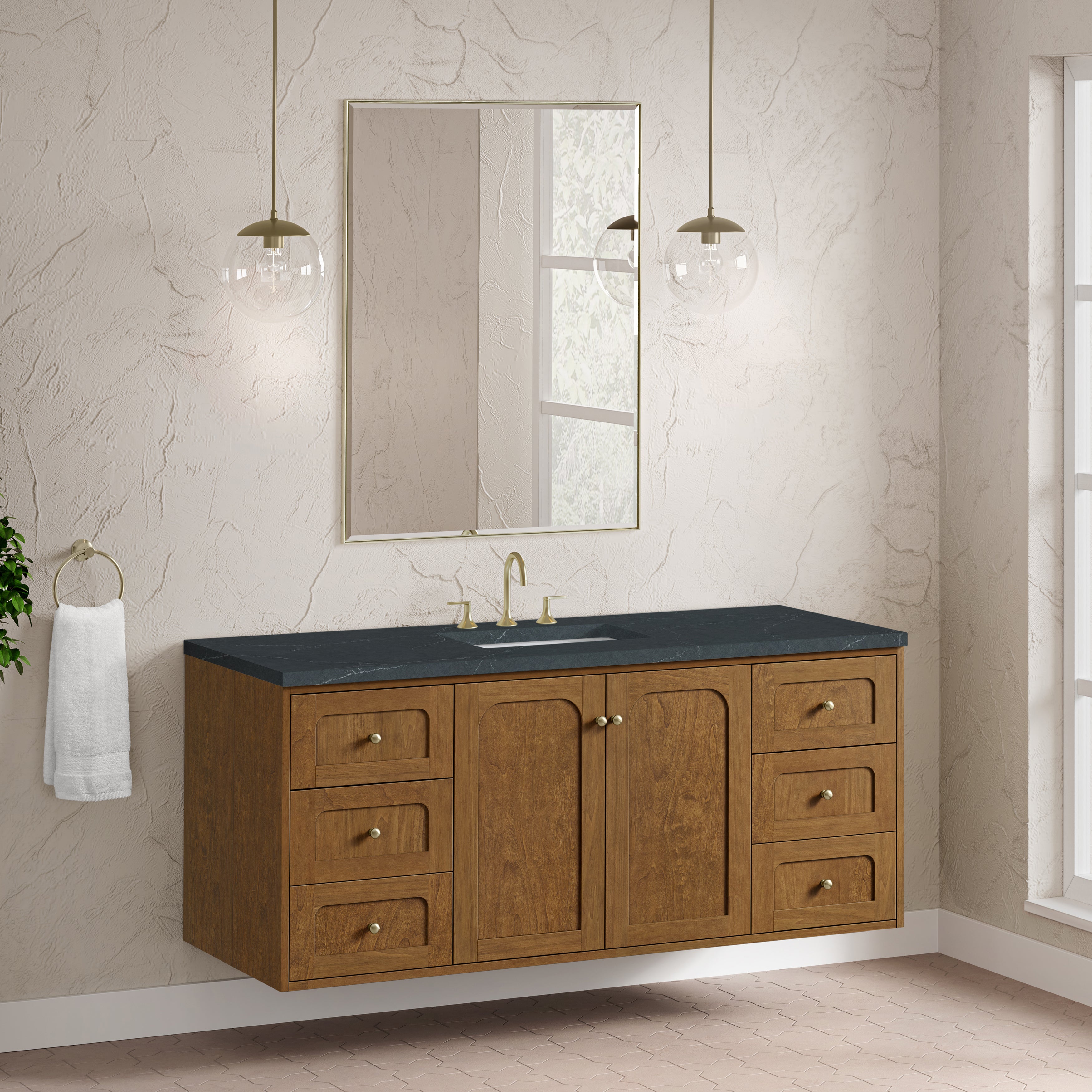James Martin Laurent 60" Single Vanity in Honey Oak with 3cm Countertop
