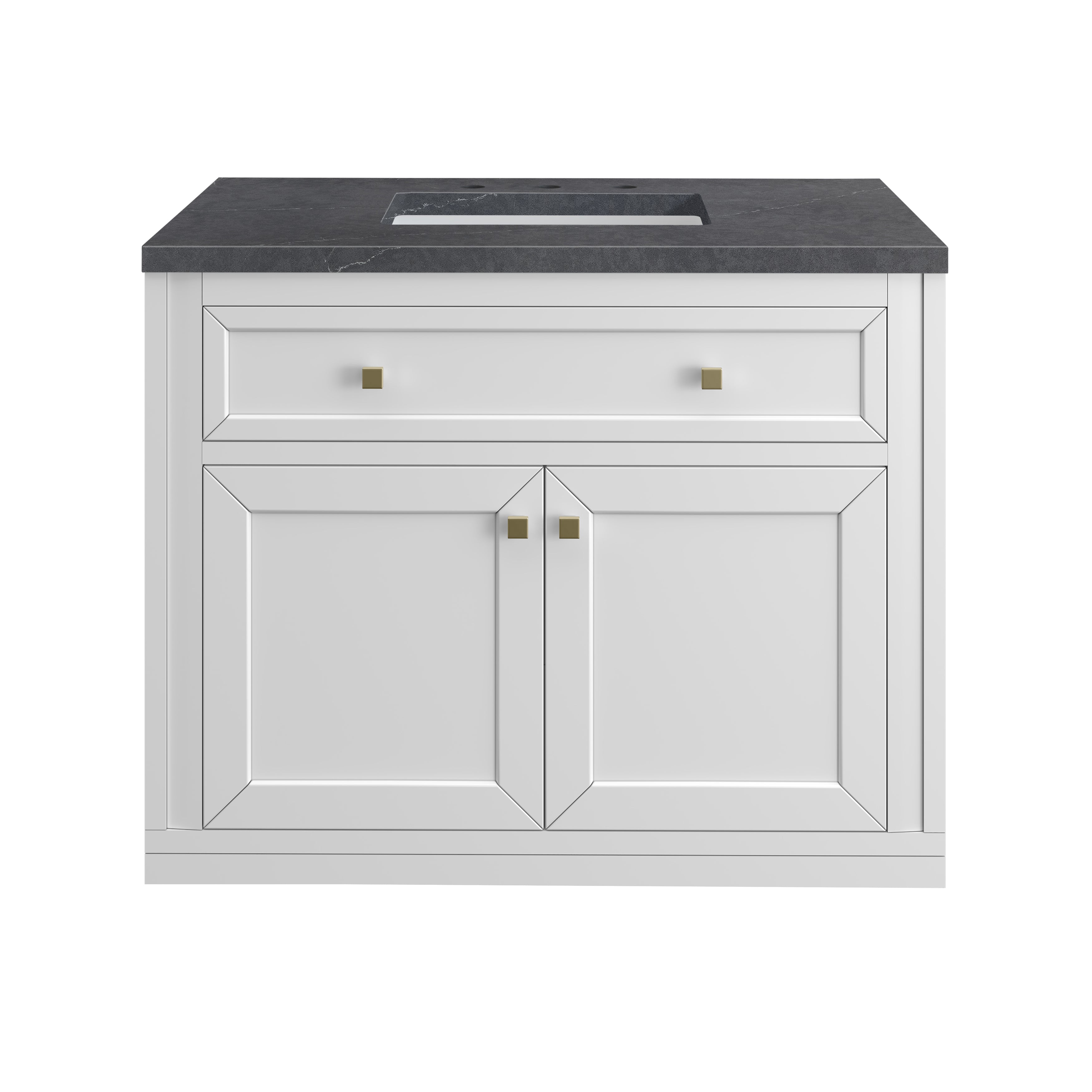 James Martin Chicago 36" Single Vanity in Glossy White with 3cm Countertop