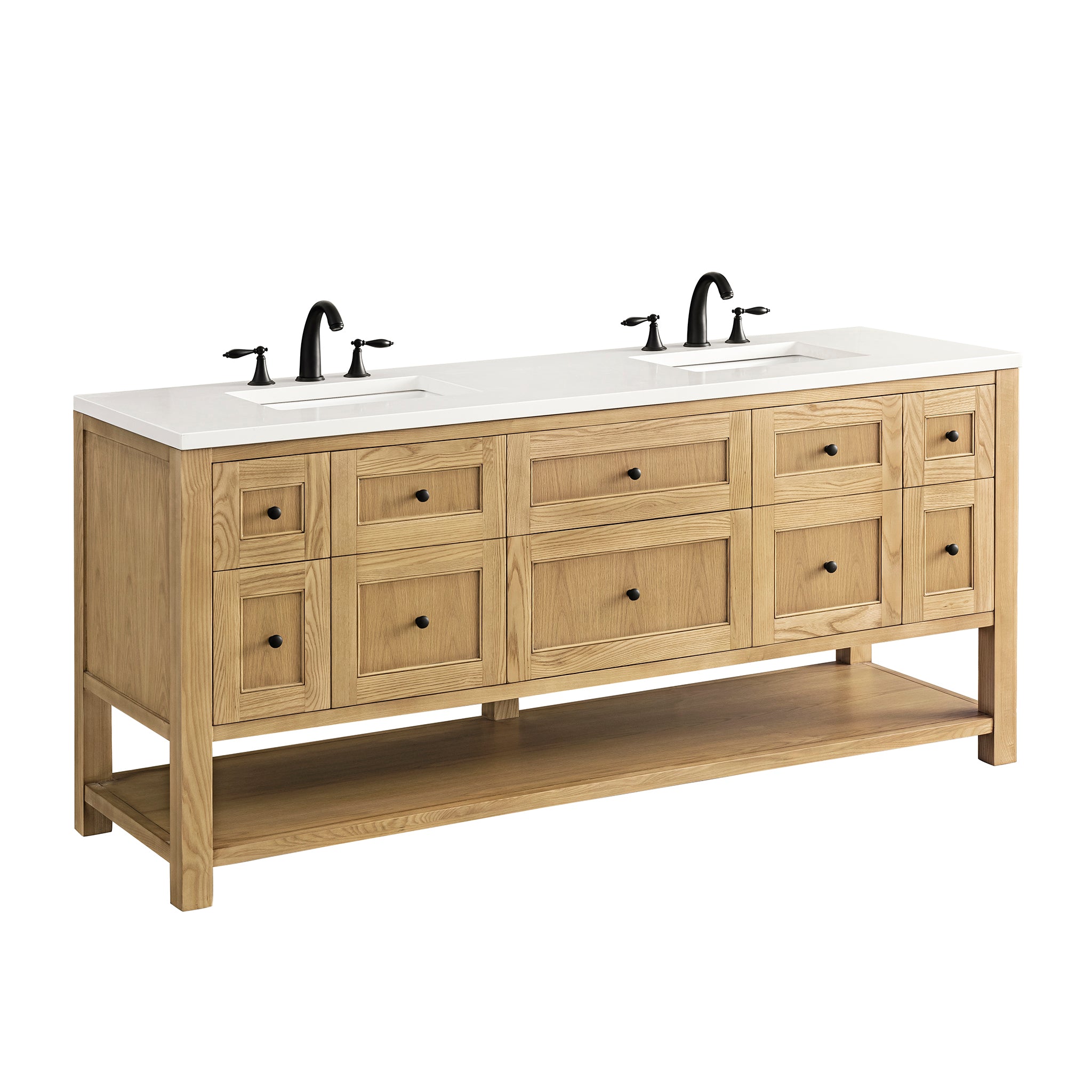 James Martin Breckenridge 72" Double Vanity in Light Natural Oak with 3cm Countertop