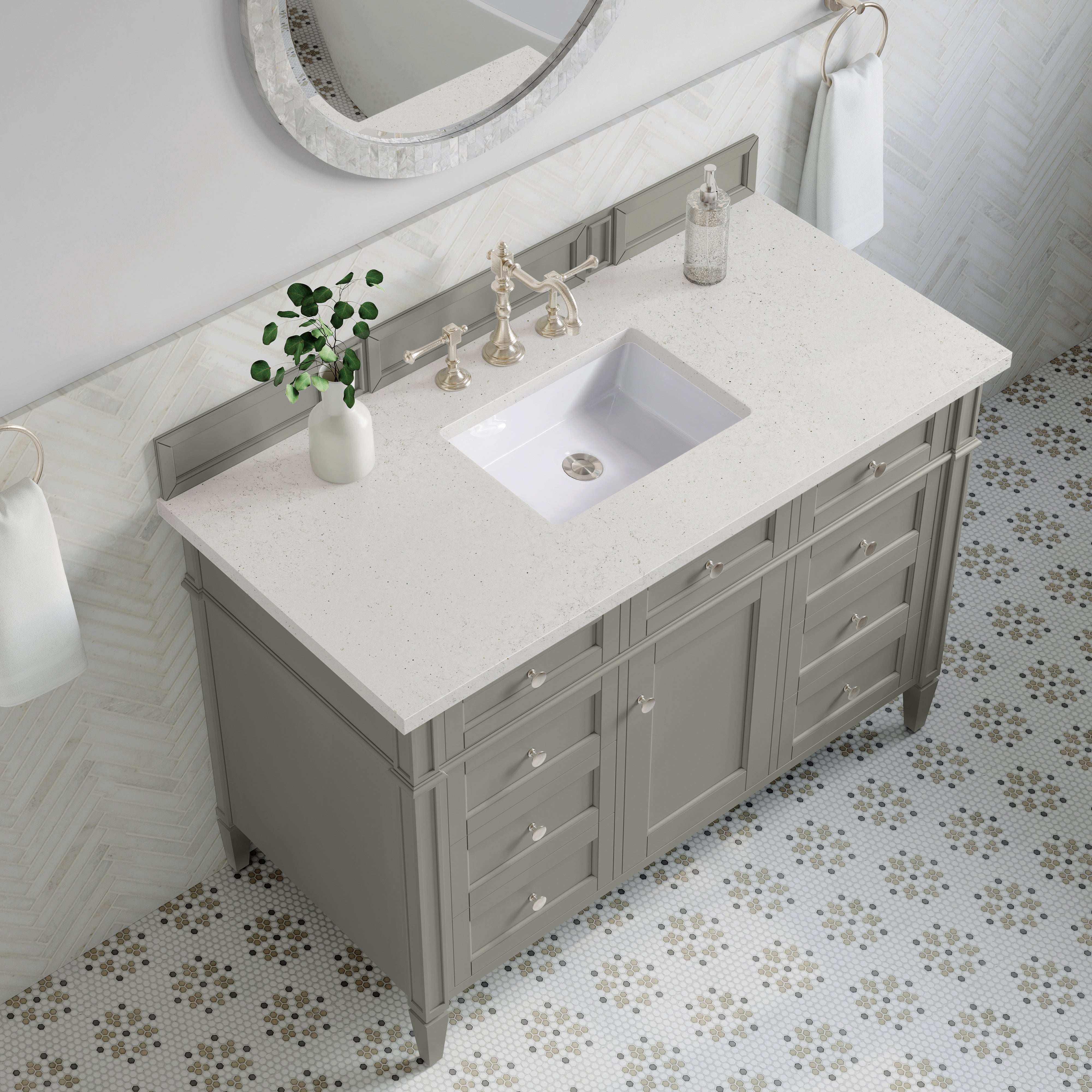 James Martin Brittany 48" Single Vanity in Urban Gray with 3cm Countertop