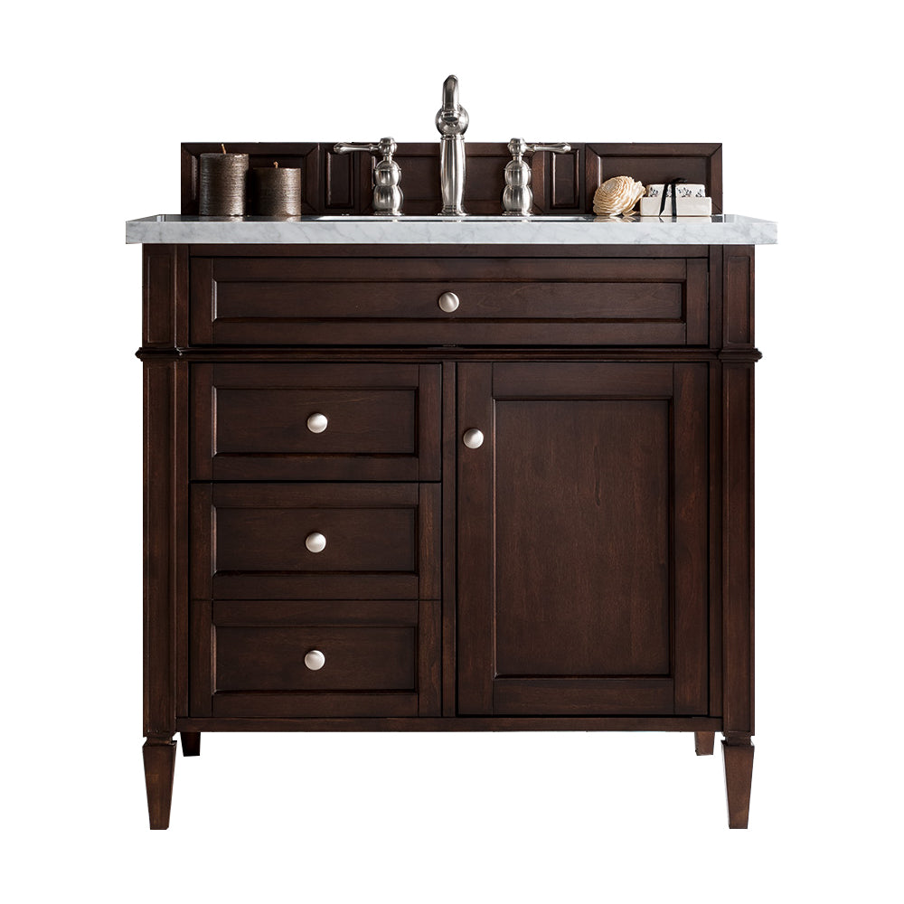 James Martin Brittany 36" Single Vanity in Burnished Mahogany with 3cm Countertop