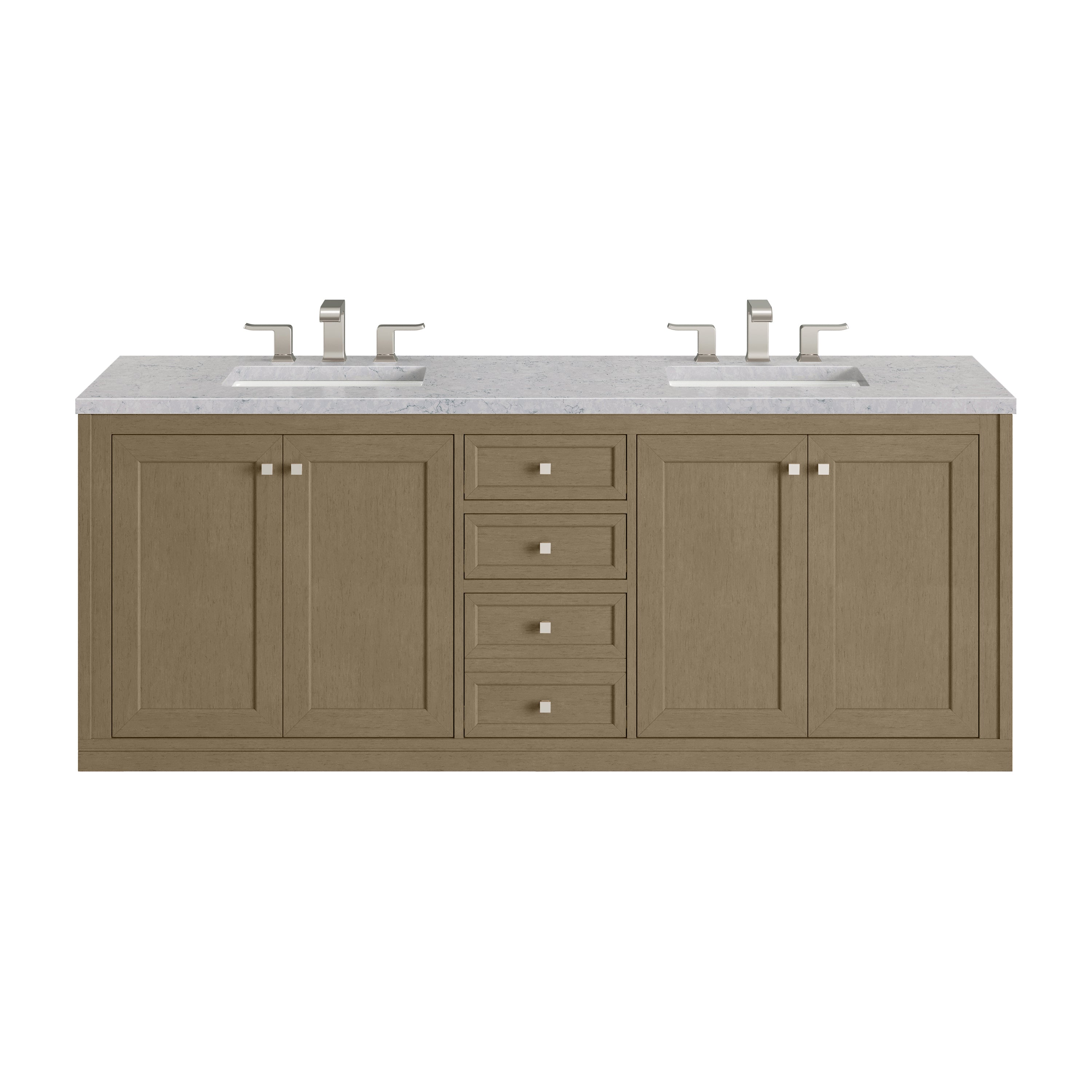 James Martin Chicago 72" Double Vanity in Walnut Whisper with 3cm Countertop