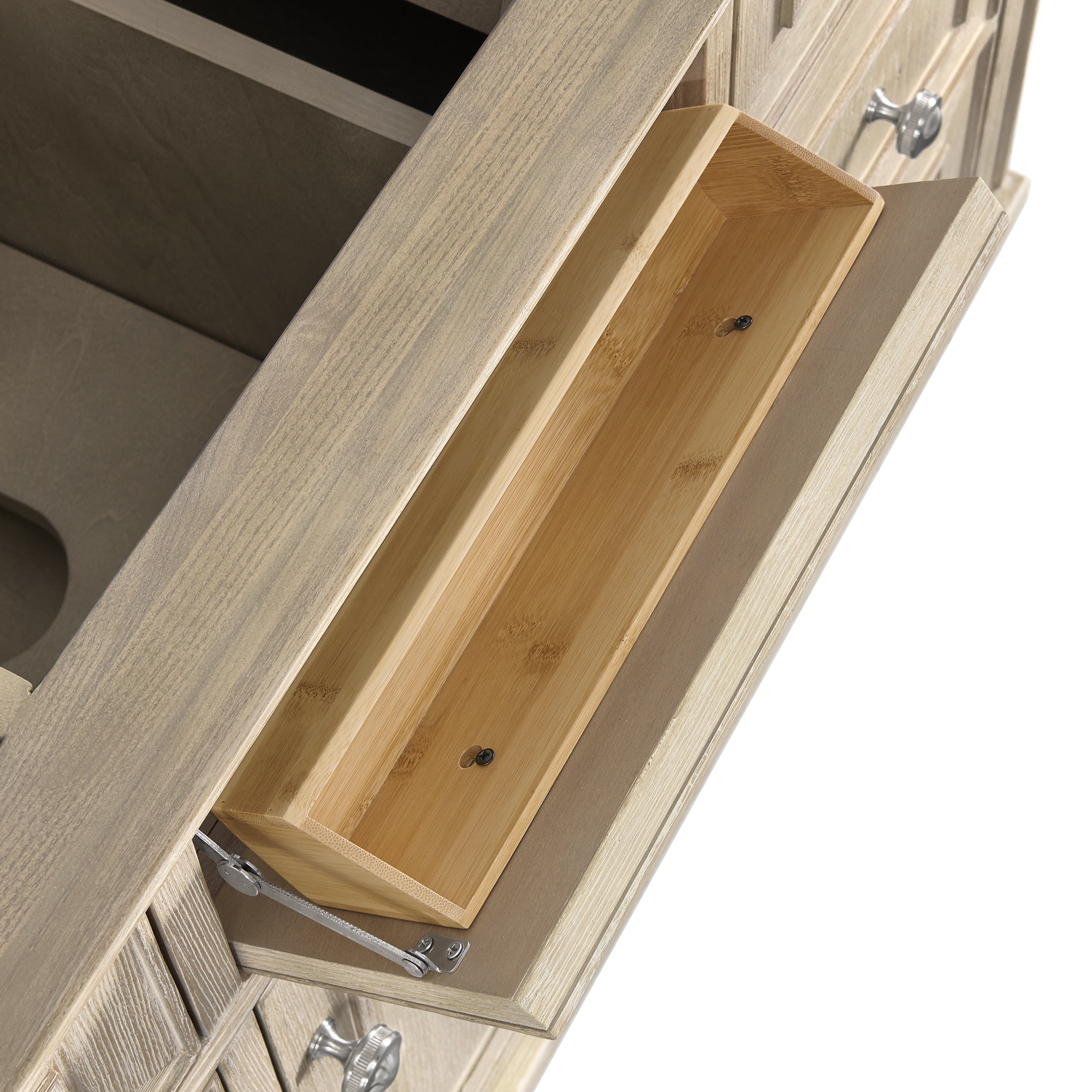 James Martin Lorelai 48" Single Vanity in Whitewashed Oak with 3cm Countertop and FreePower Wireless Charger
