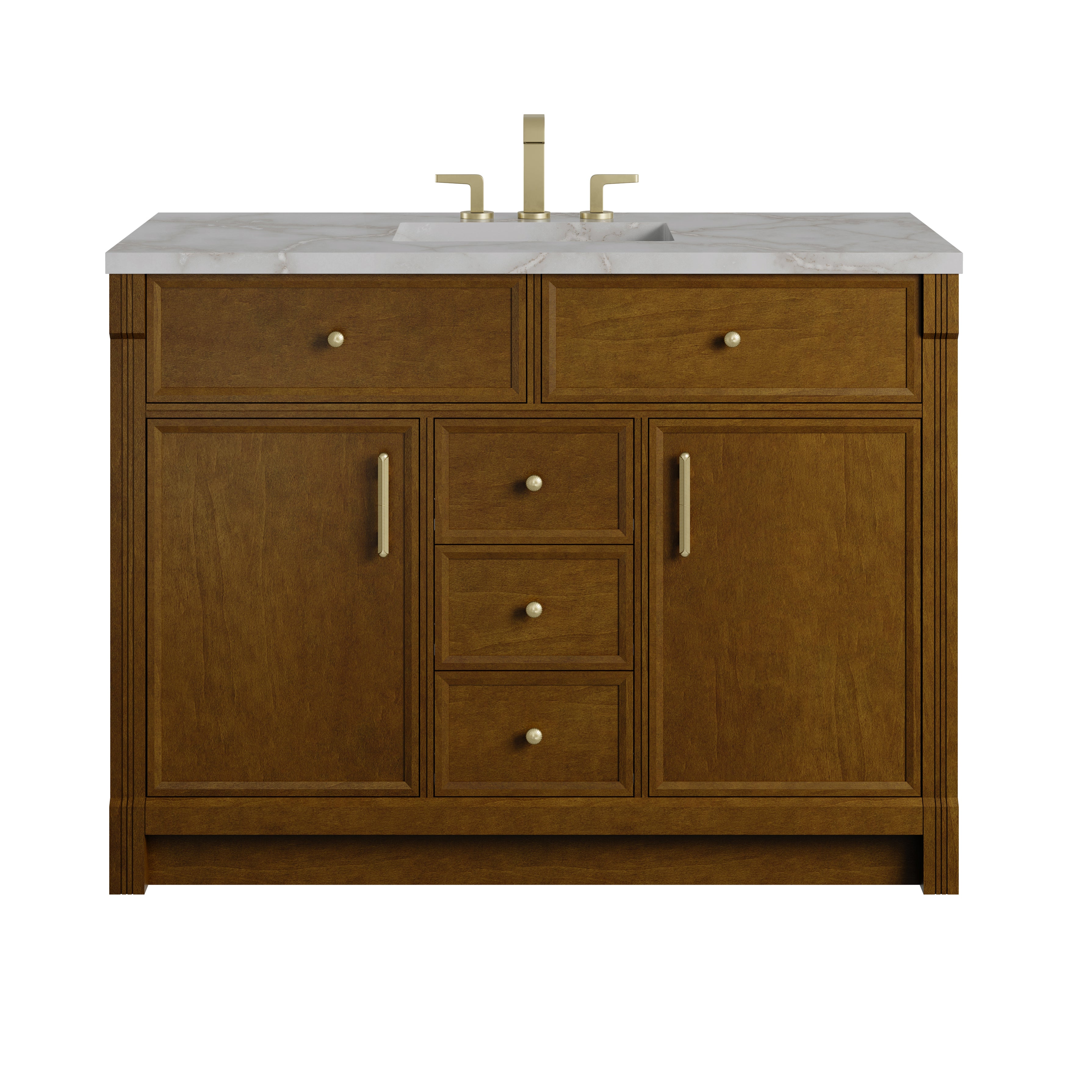 James Martin Bellshire 48" Single Vanity in Honey Oak with 3cm Countertop and FreePower Wireless Charger