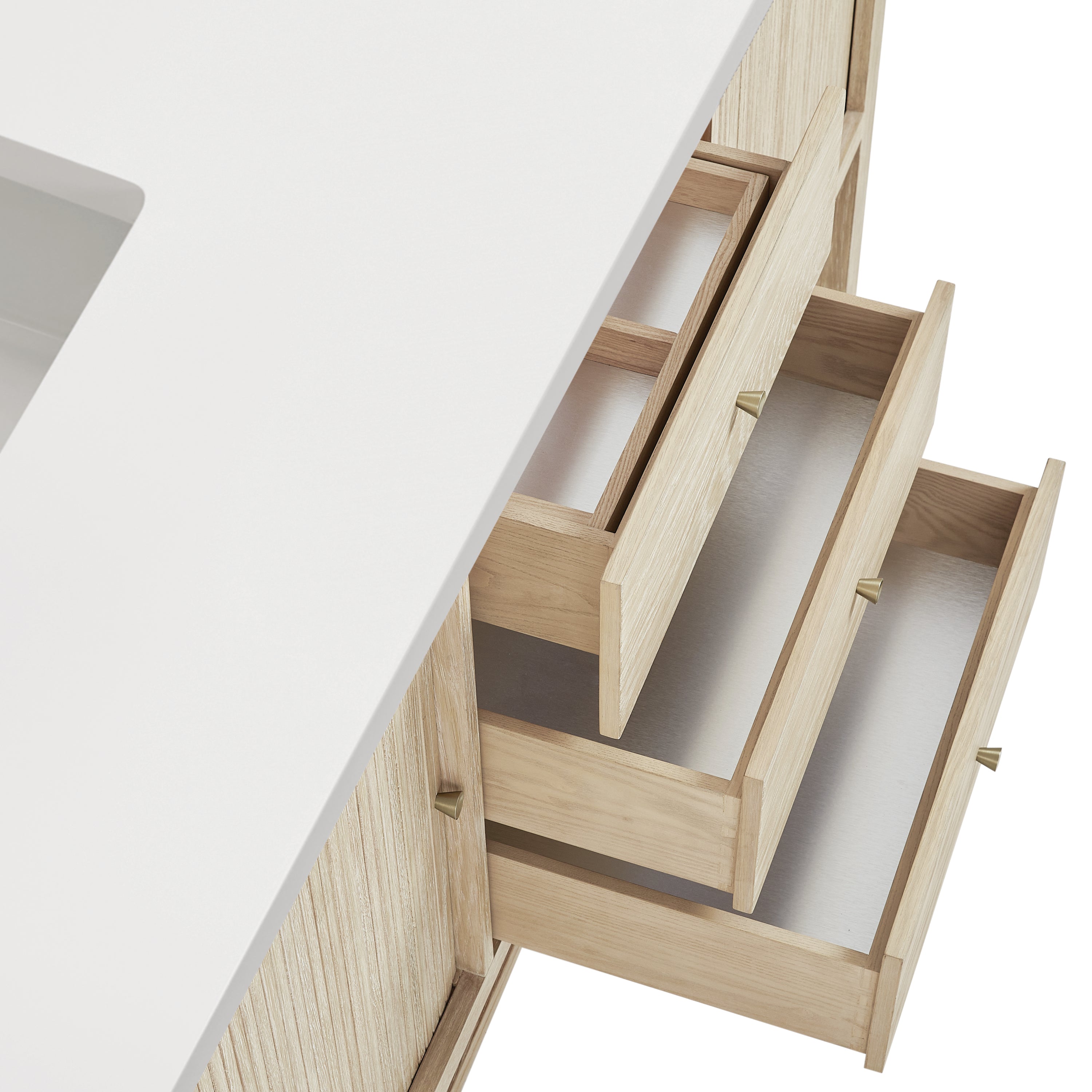James Martin Marigot 72" Double Vanity in Sunwashed Oak with 3cm Countertop and FreePower Wireless Charger