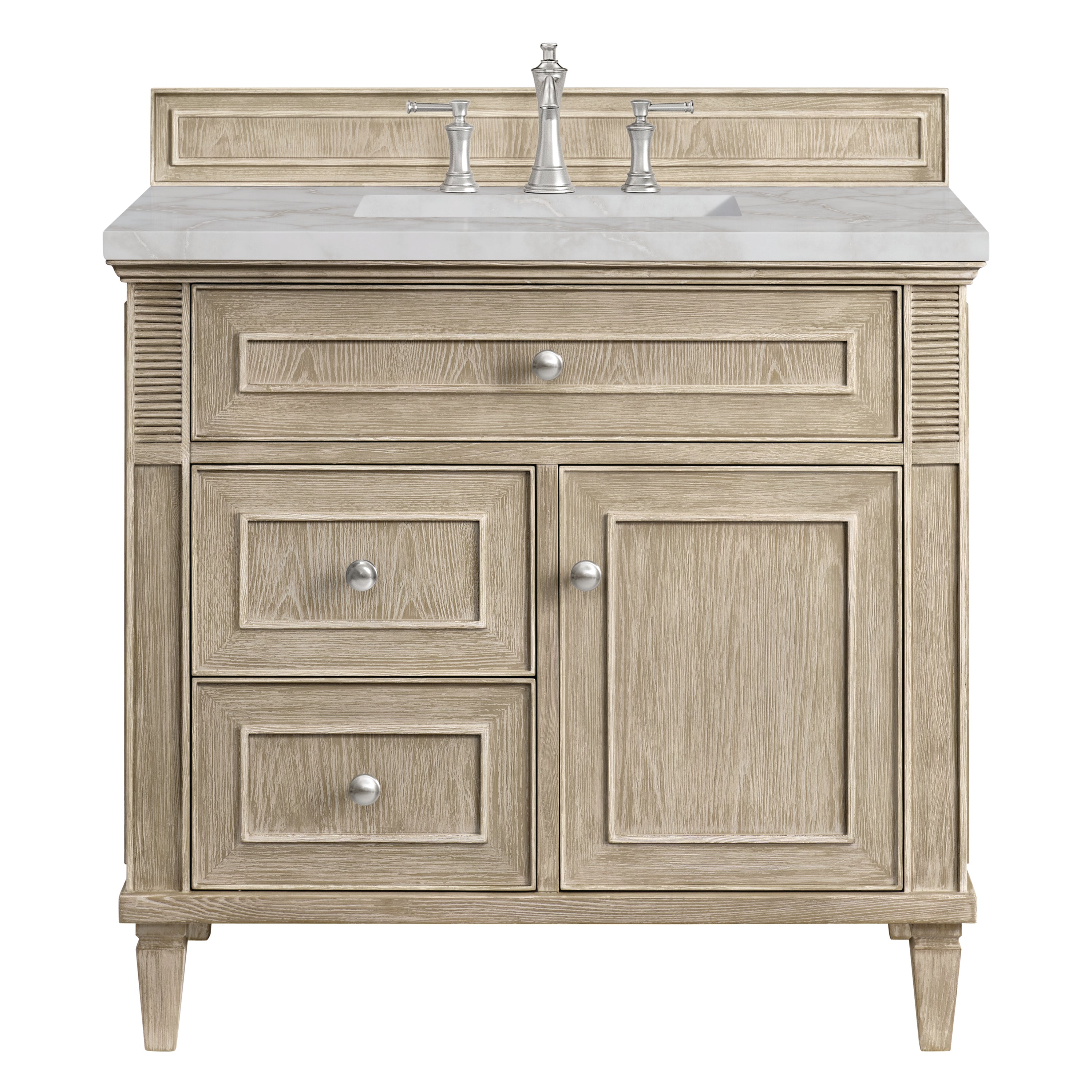 James Martin Lorelai 36" Single Vanity in Whitewashed Oak with 3cm Countertop